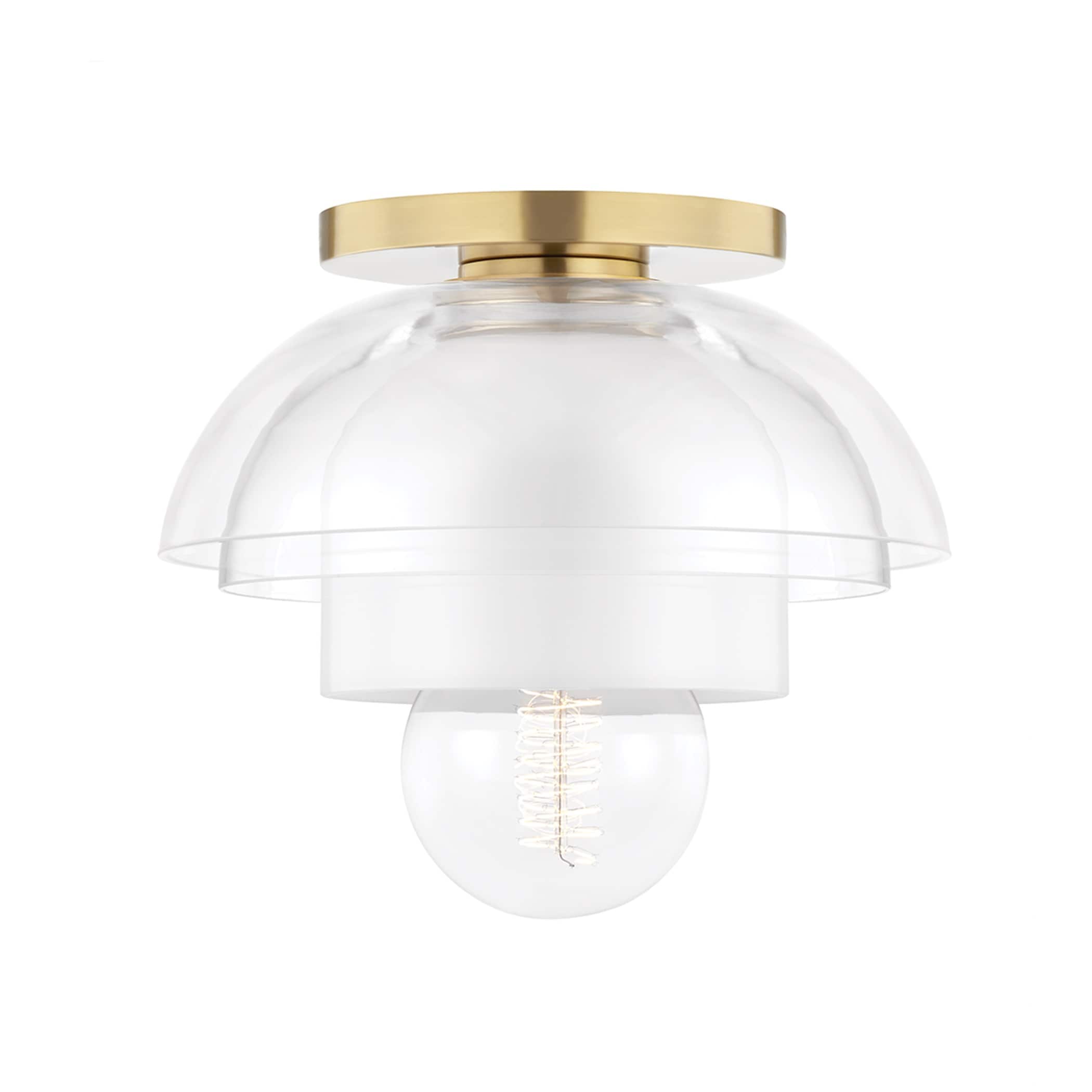 Mitzi H429601-AGB Ruby 1-Light Brass Flush Mount Light