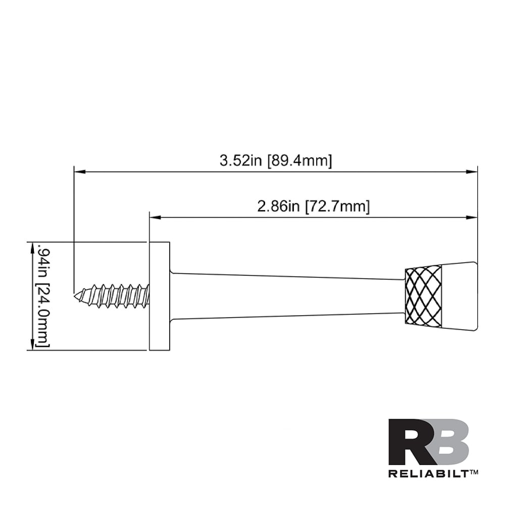 RELIABILT 3-in Black Rigid Door Stop