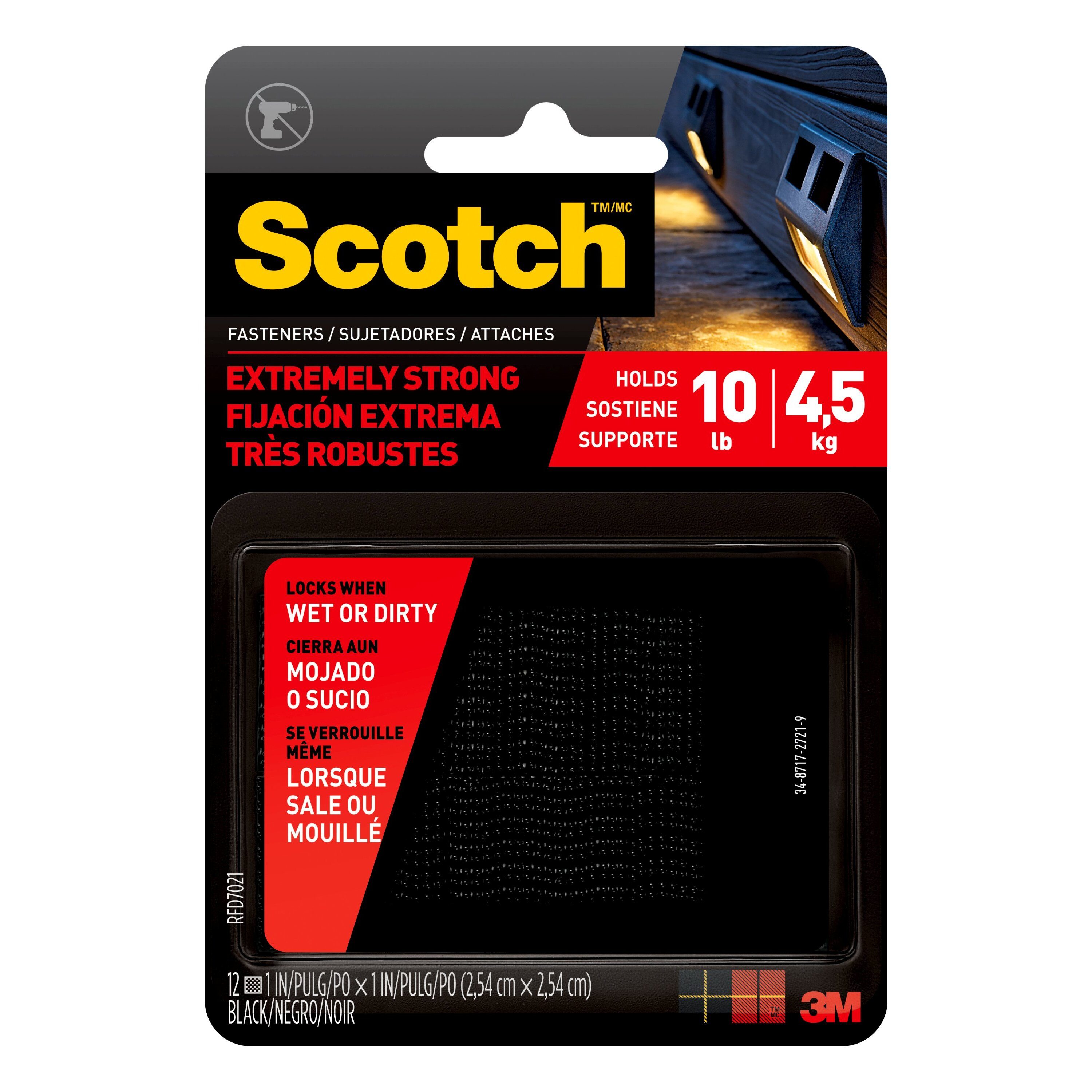 Scotch Extreme fastener 3-in Clear Hook and Loop Fastener (2-Pack)