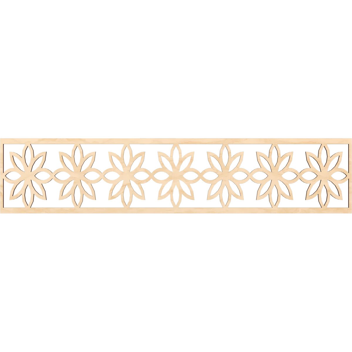 Ekena Millwork MLDA10X46DASBI Daisy Fretwork Flat Trim 10-in x 3.9-ft Birch Brown Unfinished 2156176 Pierced Wall Panel Moulding