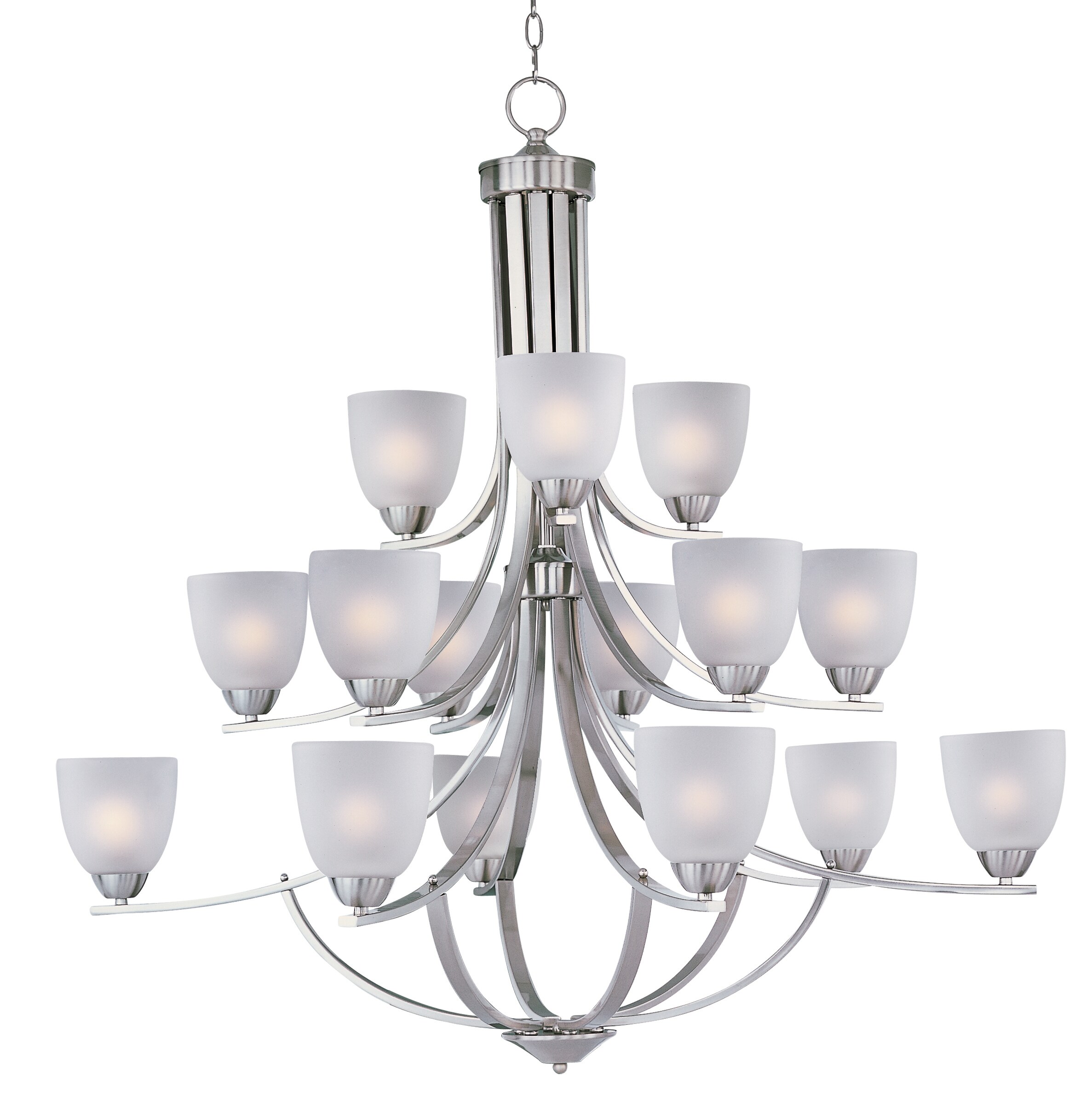 Maxim Lighting 11228FTSN Axis 15 -Light Satin Nickel Modern/contemporary For Use in Bedrooms, Dining Rooms, Foyers, Kitchens, Living Rooms Chandelier