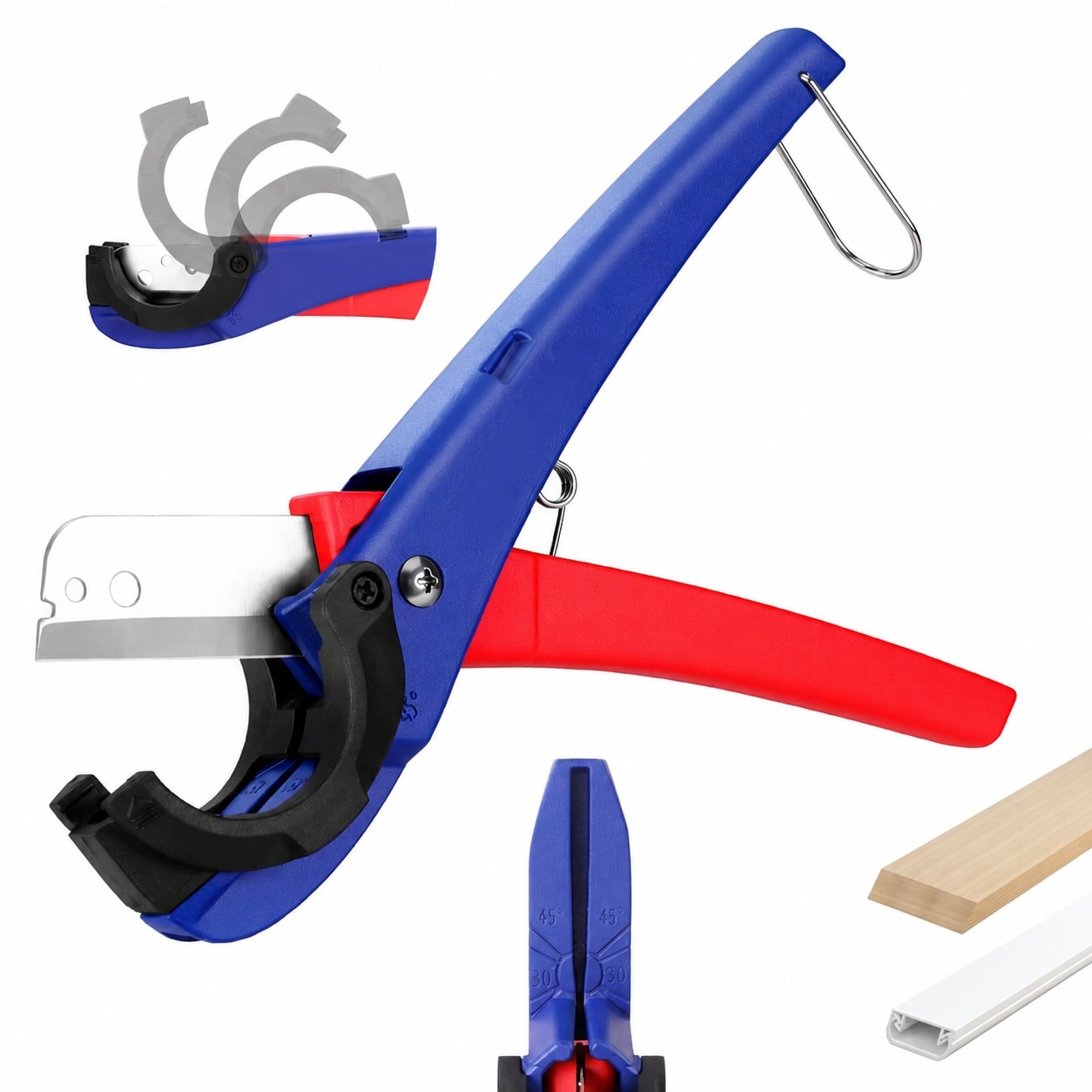 Adrinfly  PEX Cutter Hose Cutter with One Eighth to One and Five Eighths Cutting Capacity and Thirty and Forty Five Degree Angles for Rectangular
