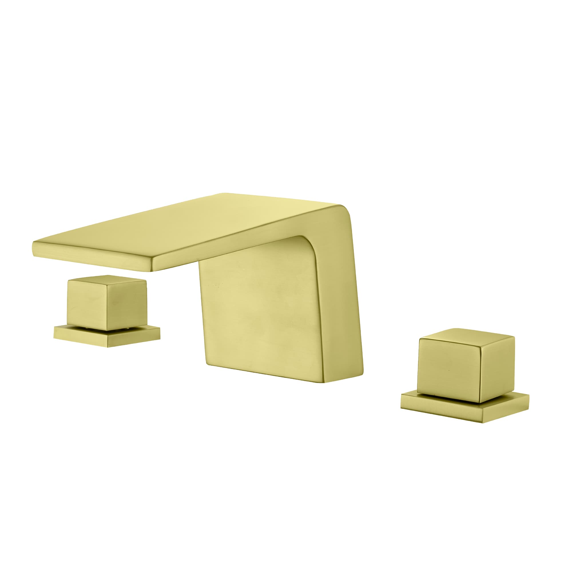 Nestfair SMD1518G Gold Widespread 2-handle Low-arc Residential Handle Bathroom Sink Faucet