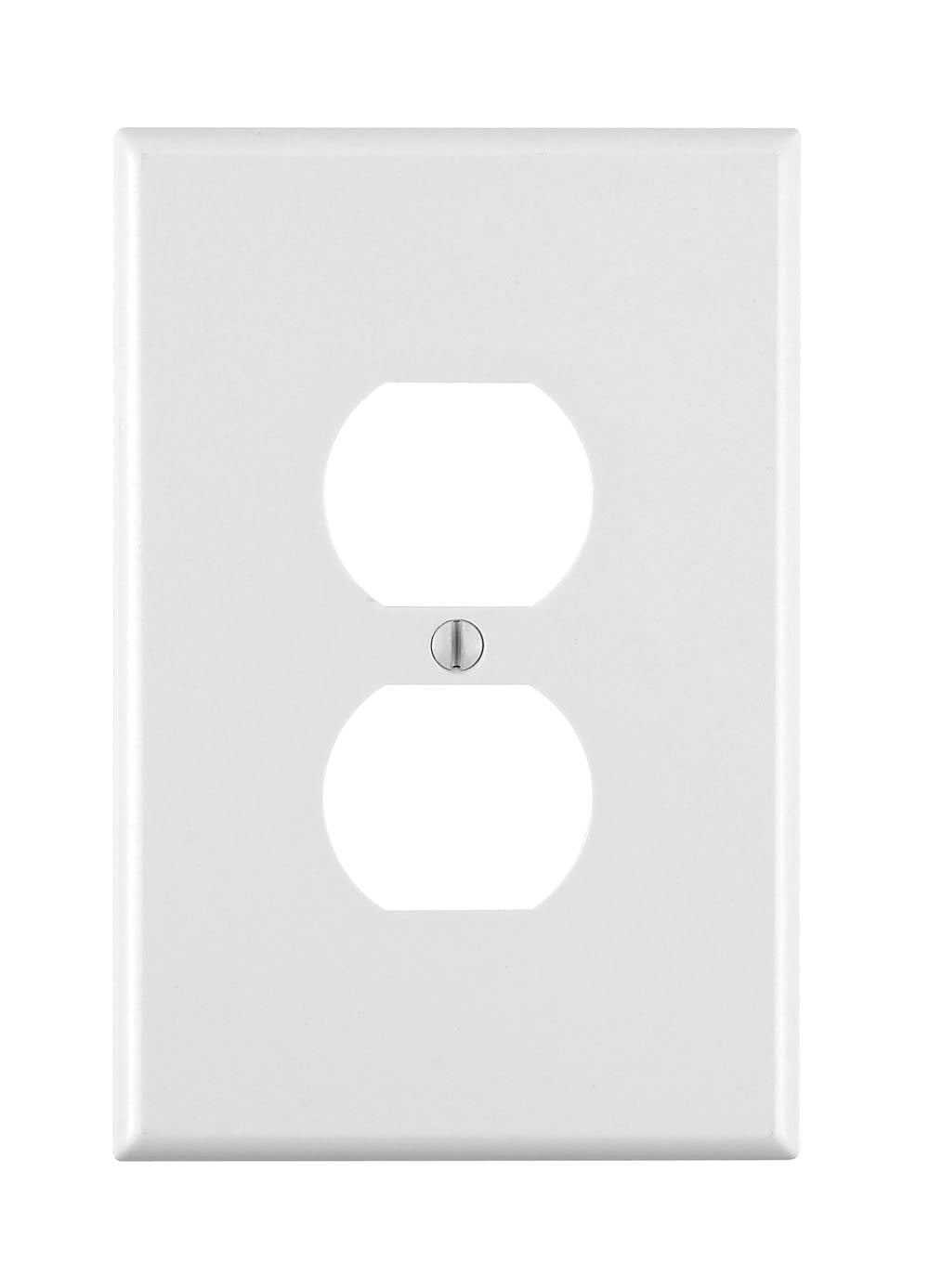 Leviton  1Gang Jumbo Duplex Device Receptacle Wallplate  White Thermoset Finish