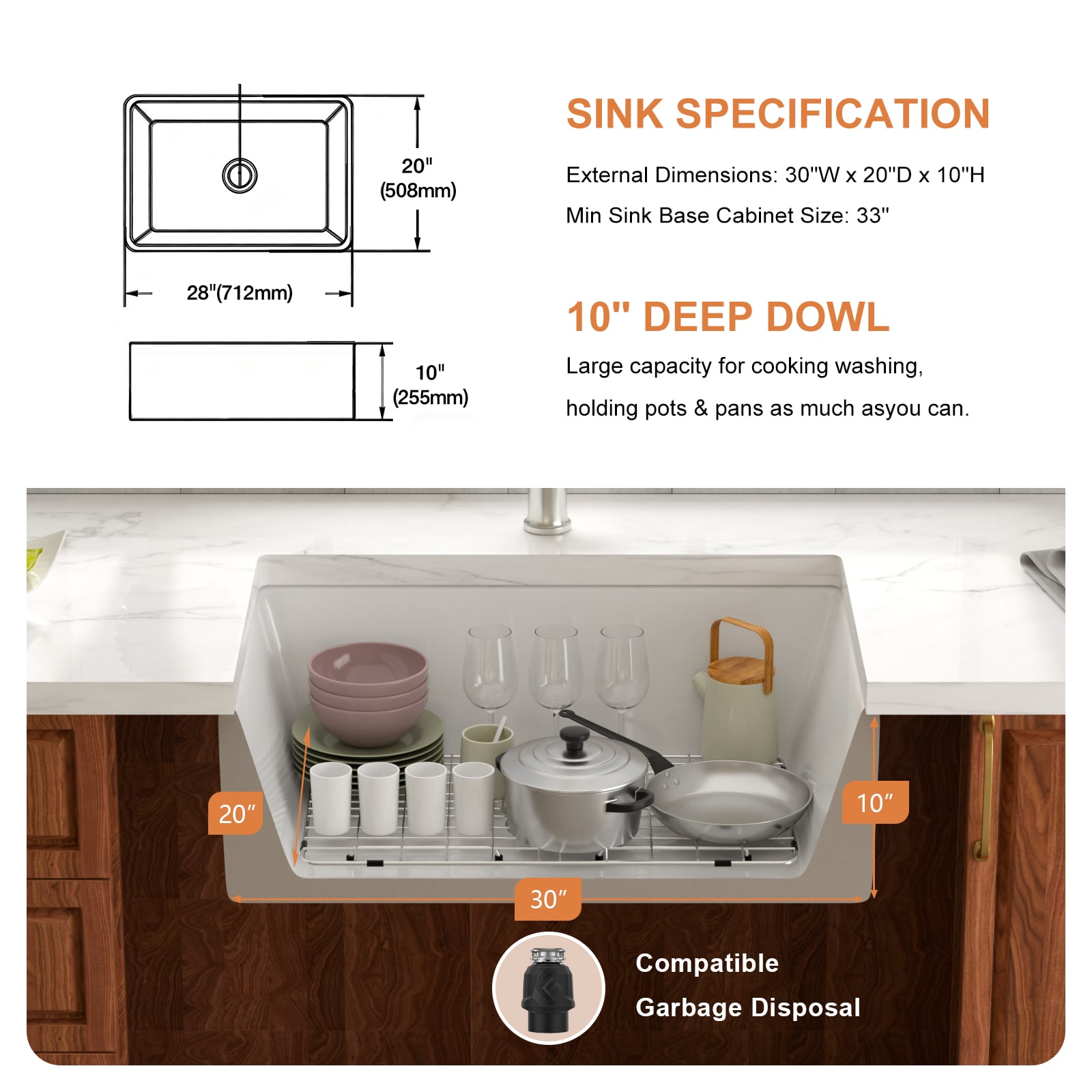 Lordear LD-LAW3020R1 Kitchen-Sinks - View #8