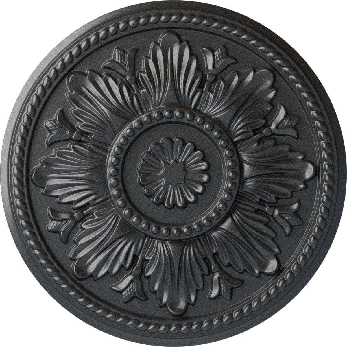 Ekena Millwork CM18EDPES Edinburgh 18-in W x 18-in L Painted Pewter Polyurethane Whole Ceiling Medallion