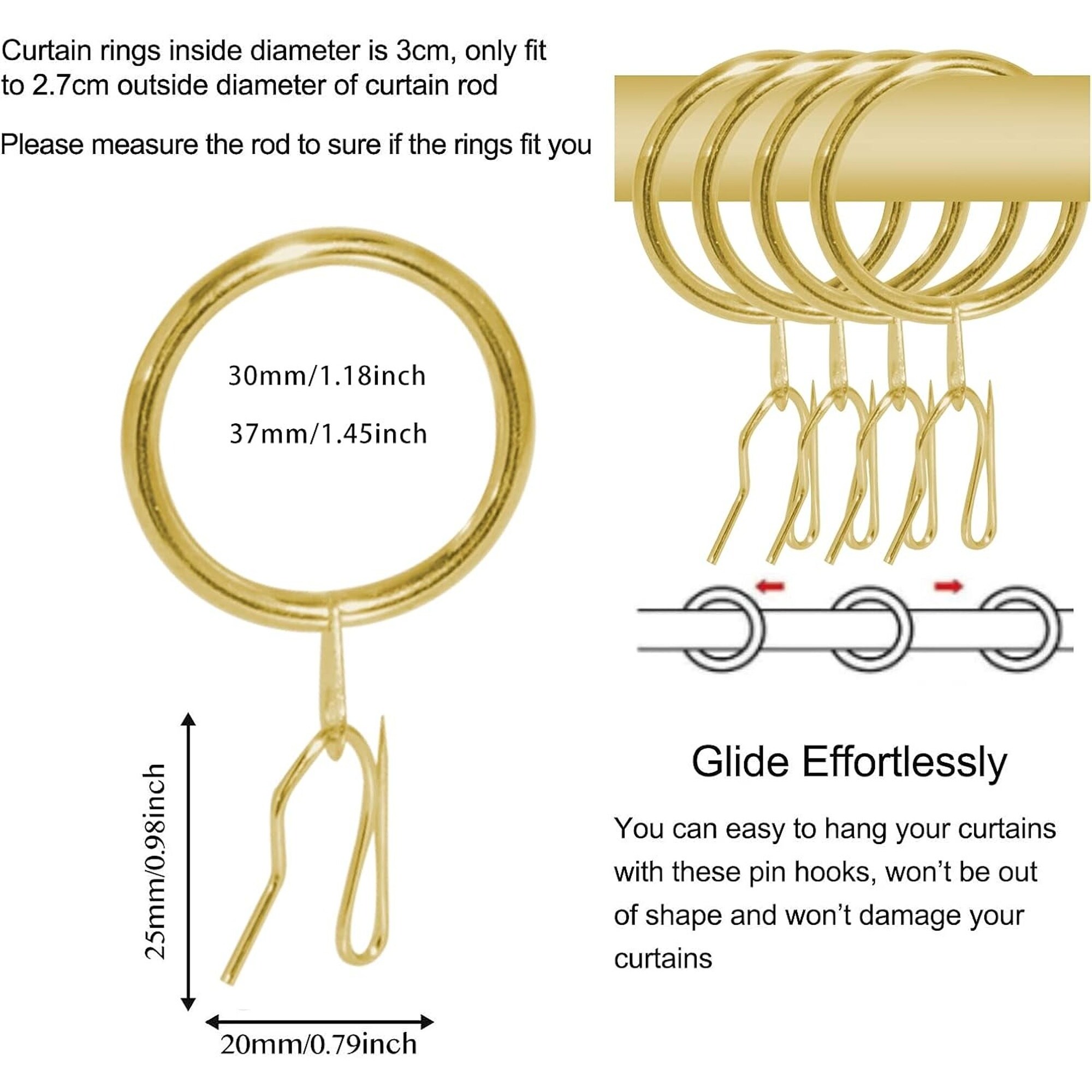 Numhew NHBEN46485 Curtain-Rings - View #2