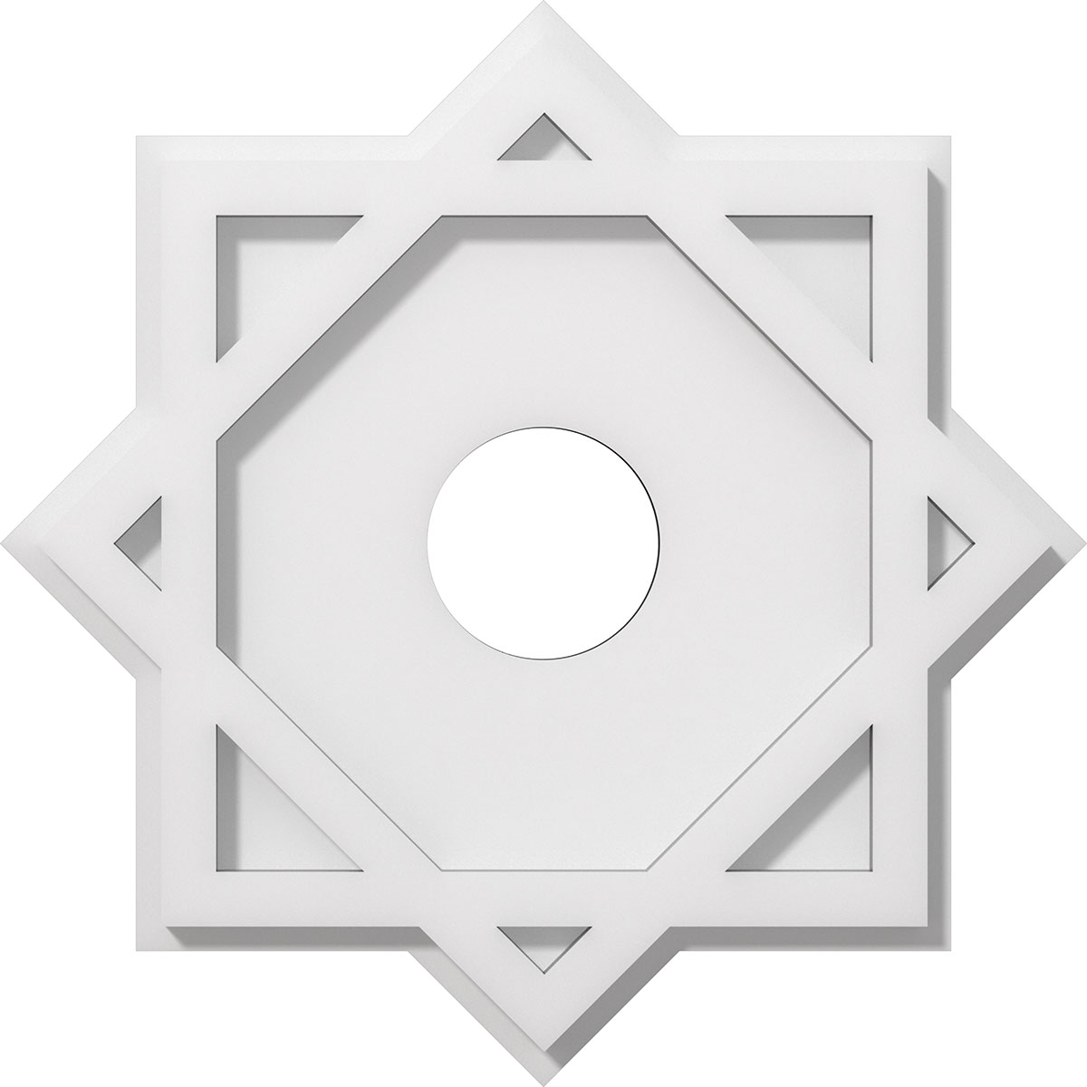 Ekena Millwork CMP14AL-03000 Axel 14-in W x 14-in L Contemporary White PVC Whole Ceiling Medallion