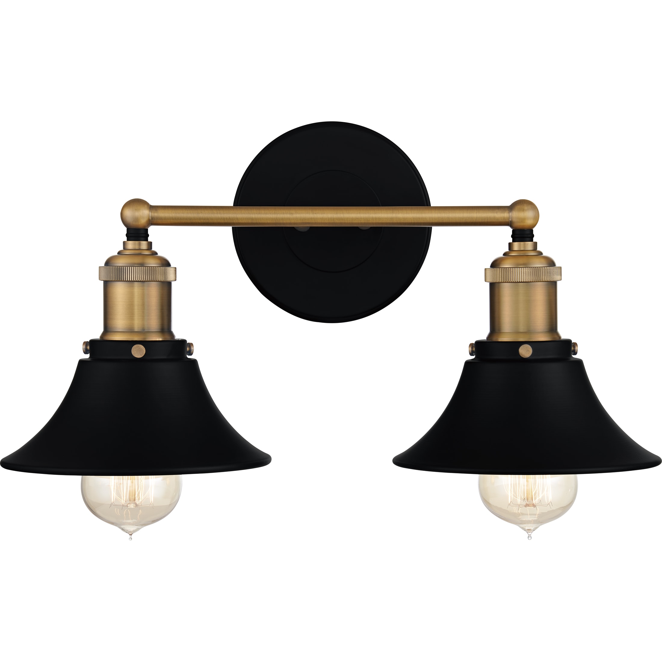 Quoizel TRF8615MBK Trafalgar 15.25-in 2 -Light Matte Black Transitional Vanity light