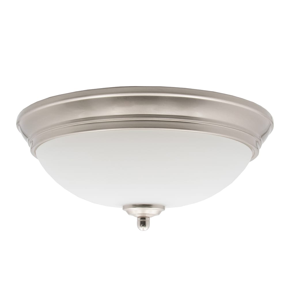 Maxxima Ceiling Mount 1-Light Satin Nickel LED Flush Mount Light ENERGY ...