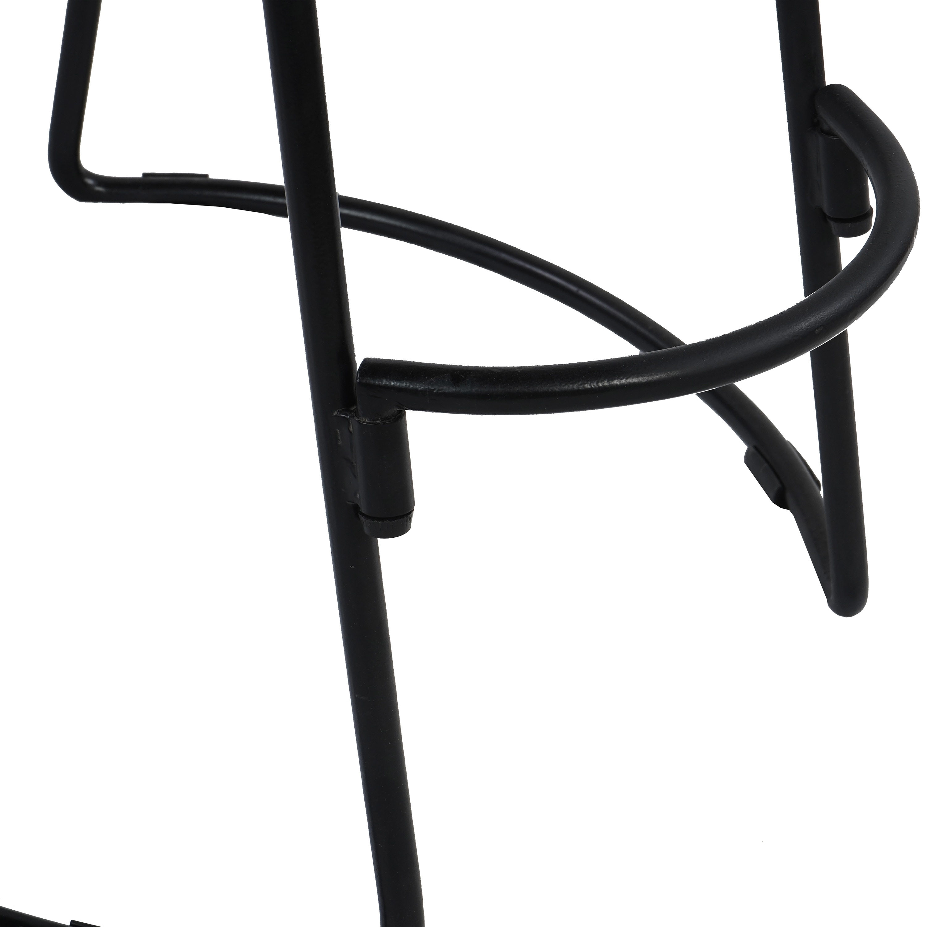 24" Brown and Black Wood Saddle Bar Stool with Metal Legs