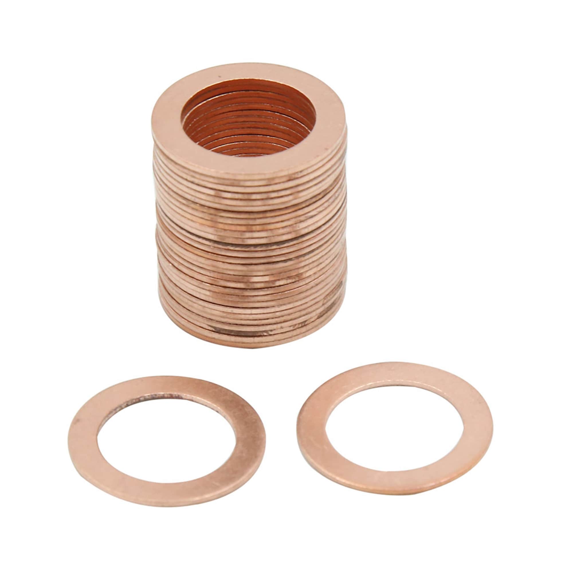 Unique Bargains 17mm Inner Dia Copper Flat Washers Car Sealing Gaskets Plate Rings 30pcs