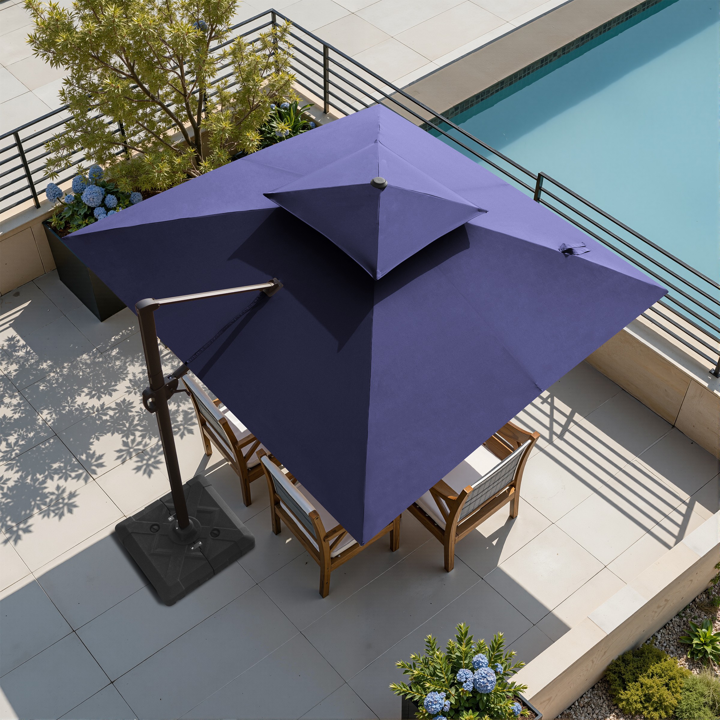 11 foot tilt patio umbrella 11' | Treasure Garden Market Umbrella steady support Yangming 11 ft. Aluminum Cantilever
