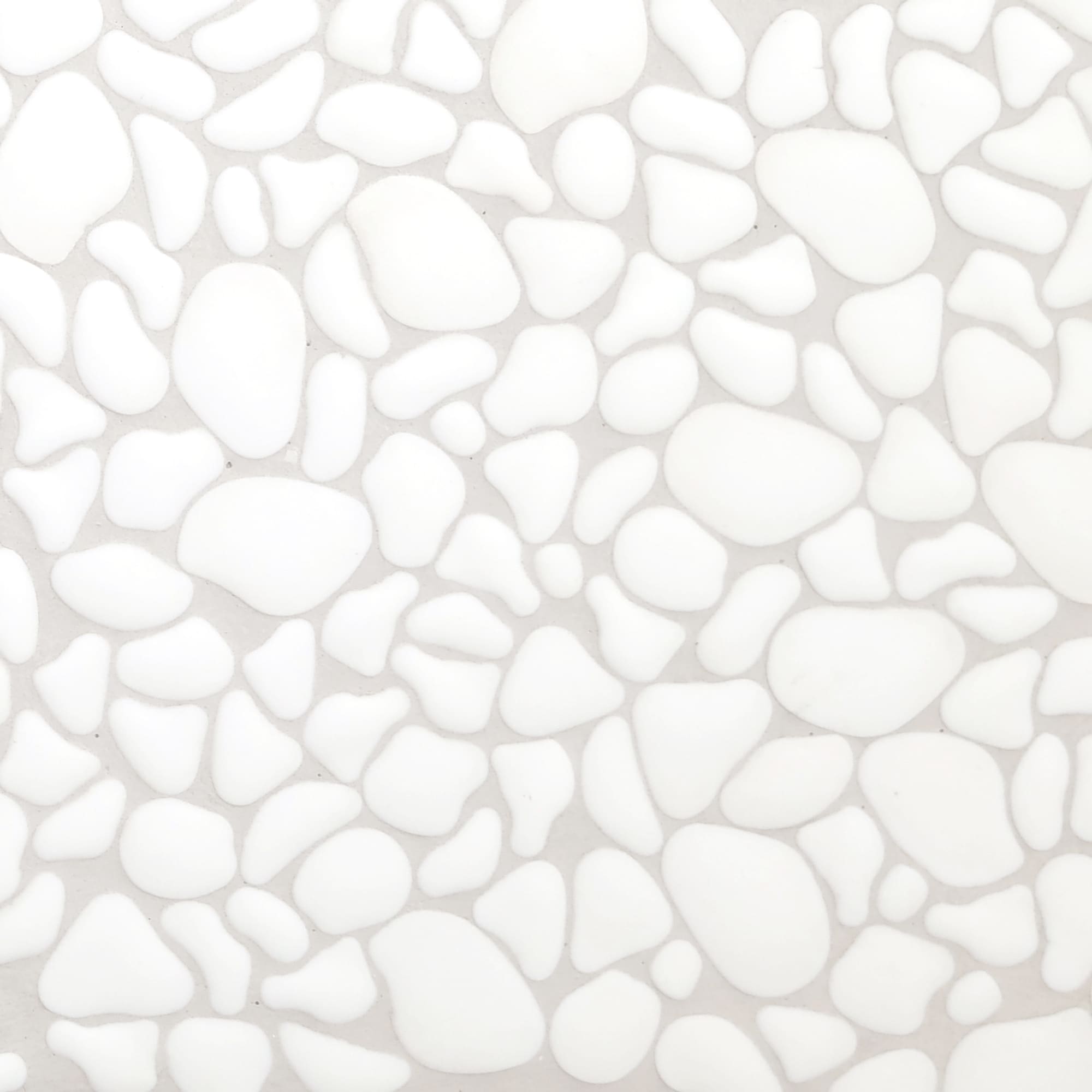 SUNWINGS SLHEX-WHI-10 White 12-in x 12-in Matte Recycled glass Marble look Pebble Mosaic Floor and Wall Tile ( 7.9-sq ft Carton )
