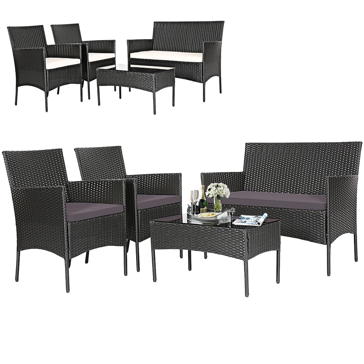Forclover CRF-4PS7705WH Patio-Conversation-Sets - View #4