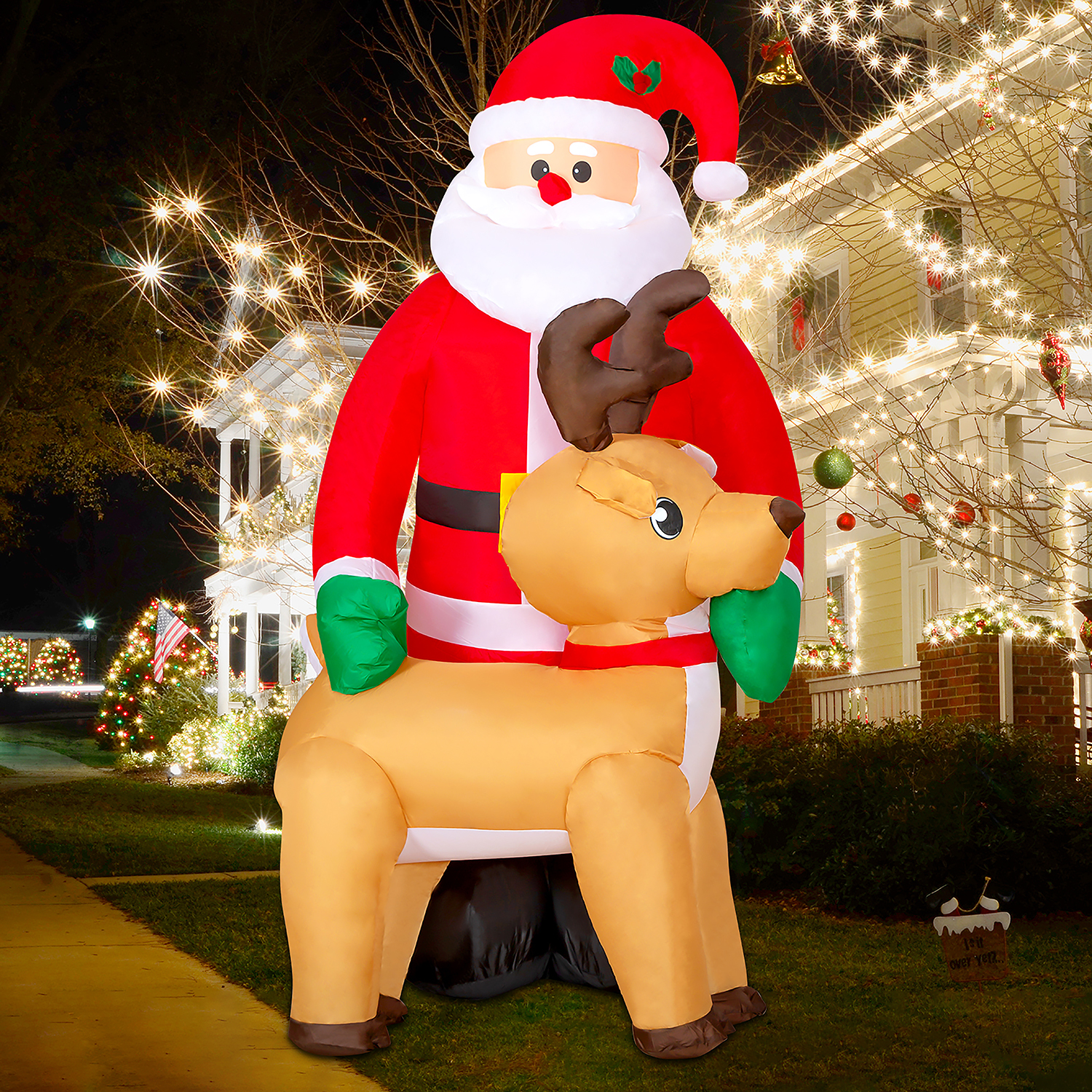 GOOSH DJ-SD-27173 8-Feet Lighted Santa Christmas Inflatable