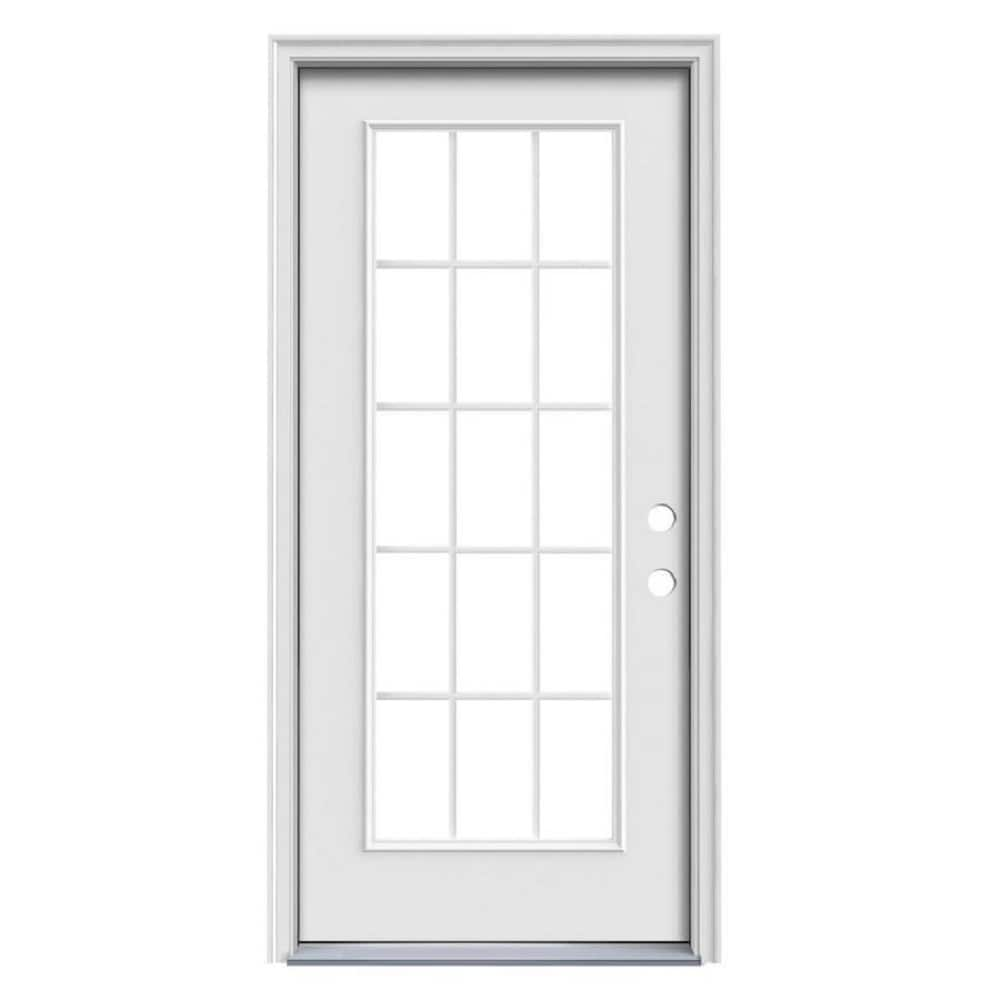 Cheap Standard Size Full Lite Fiberglass Patio Prehung Double Door Unit