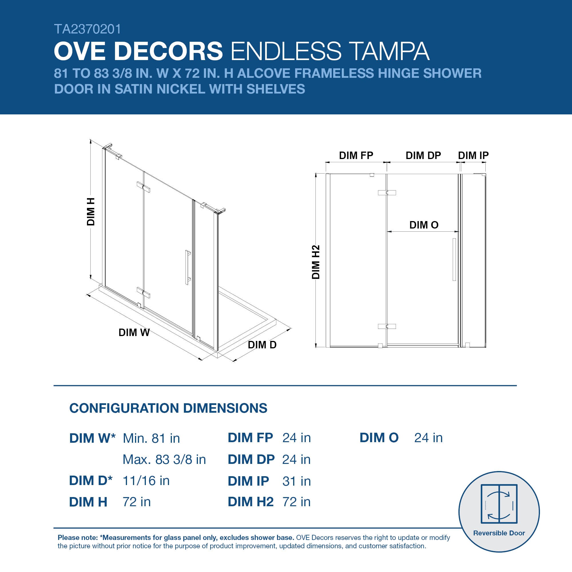 OVE Decors 828796083560 Shower-Doors - View #2