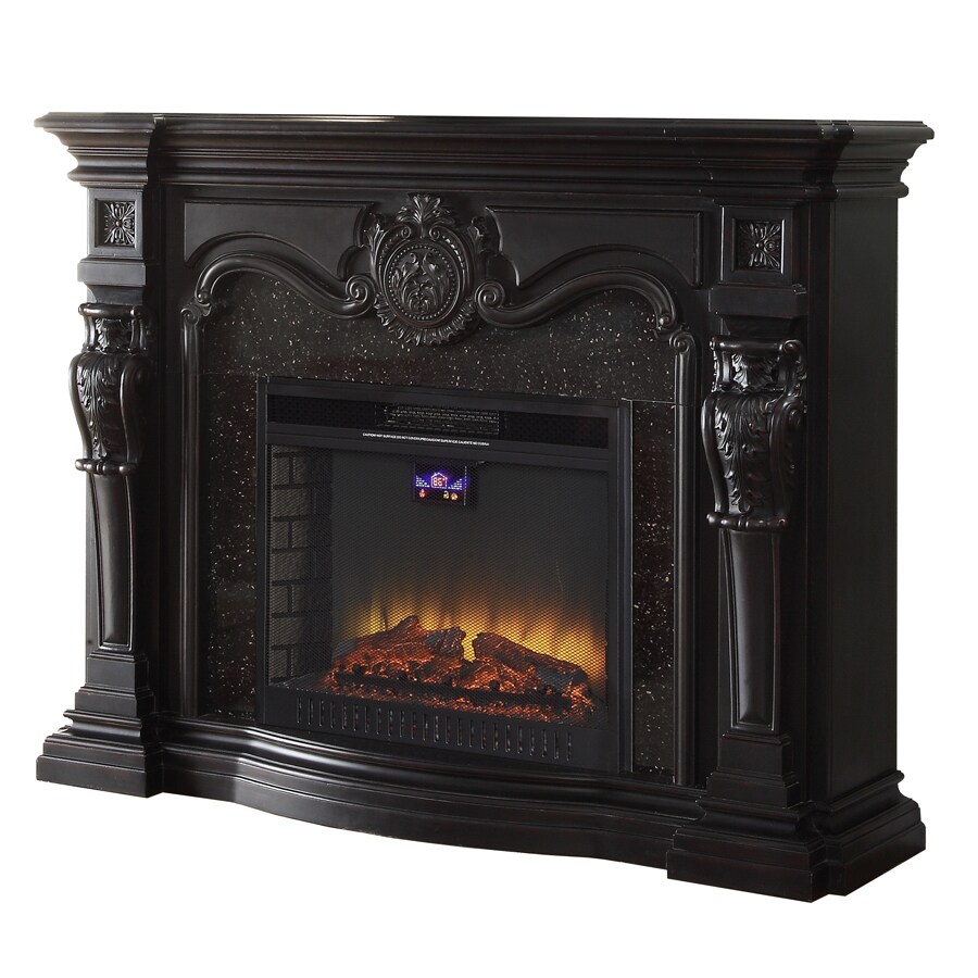 FEBO FLAME 62-in W at Fireplace Black Fan-forced Electric