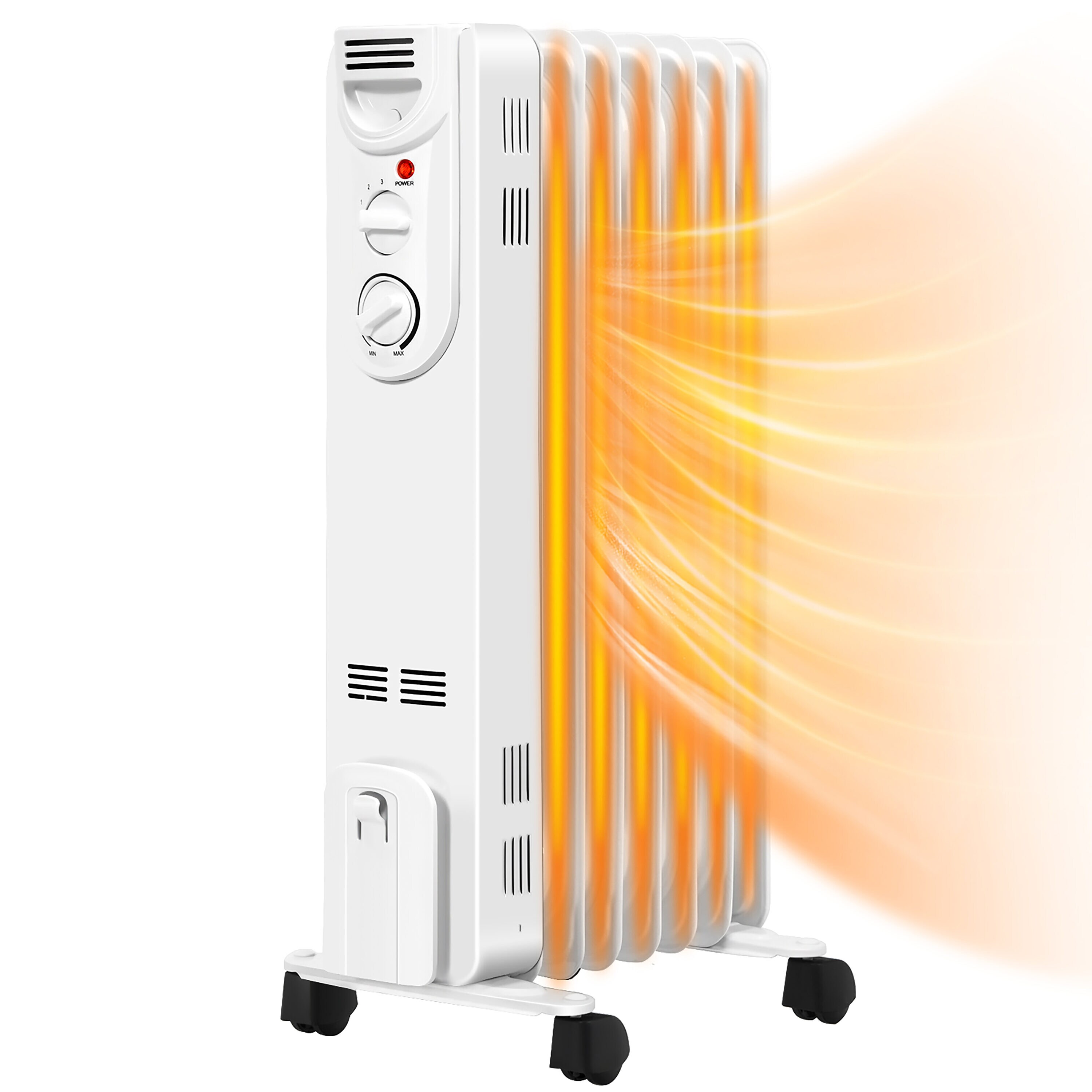 Goplus ES10047 Up to 1500-Watt Oil-filled Radiant Cabinet Indoor Electric Space Heater with Thermostat