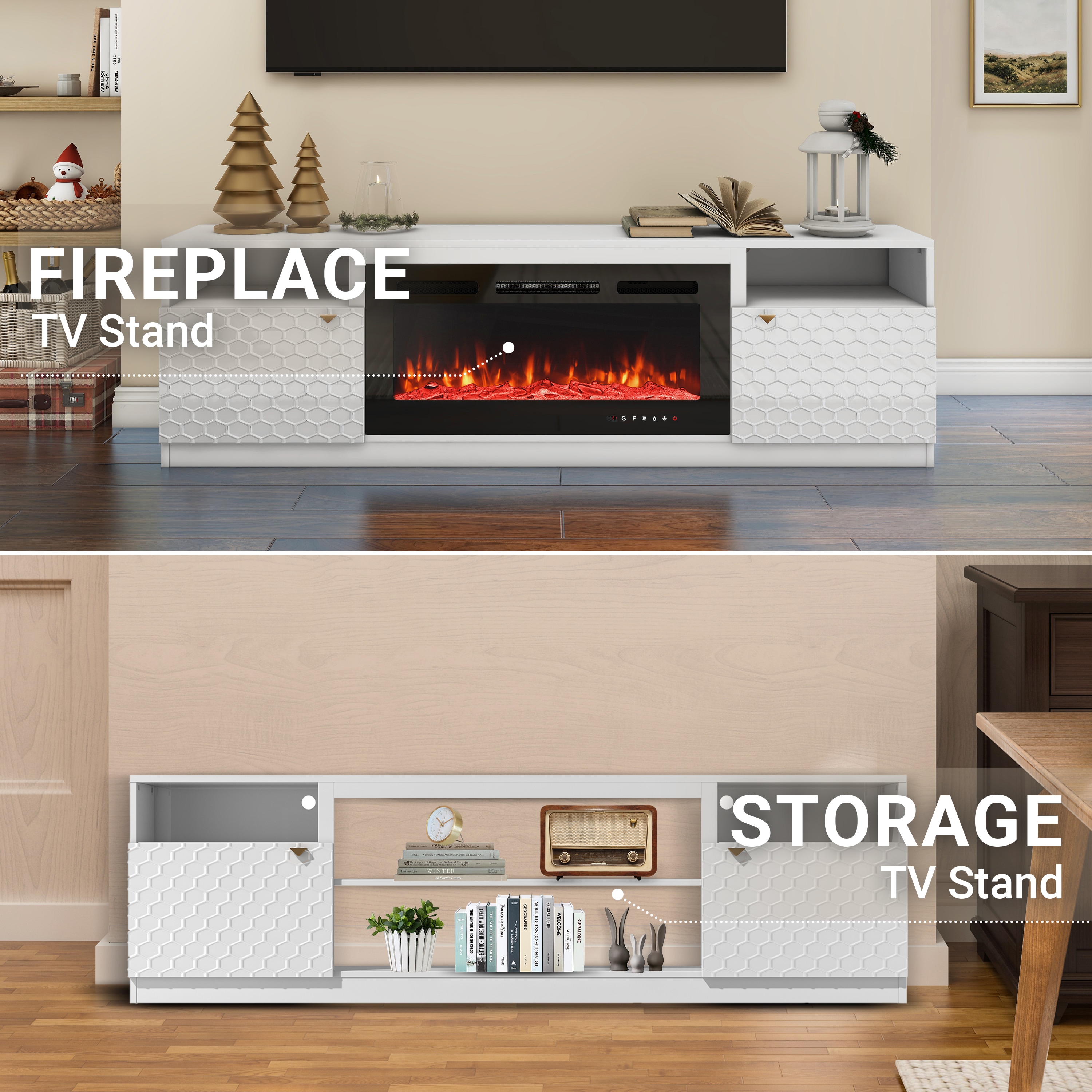 Mondawe MOJHGMA136WH Electric-Fireplaces - View #3