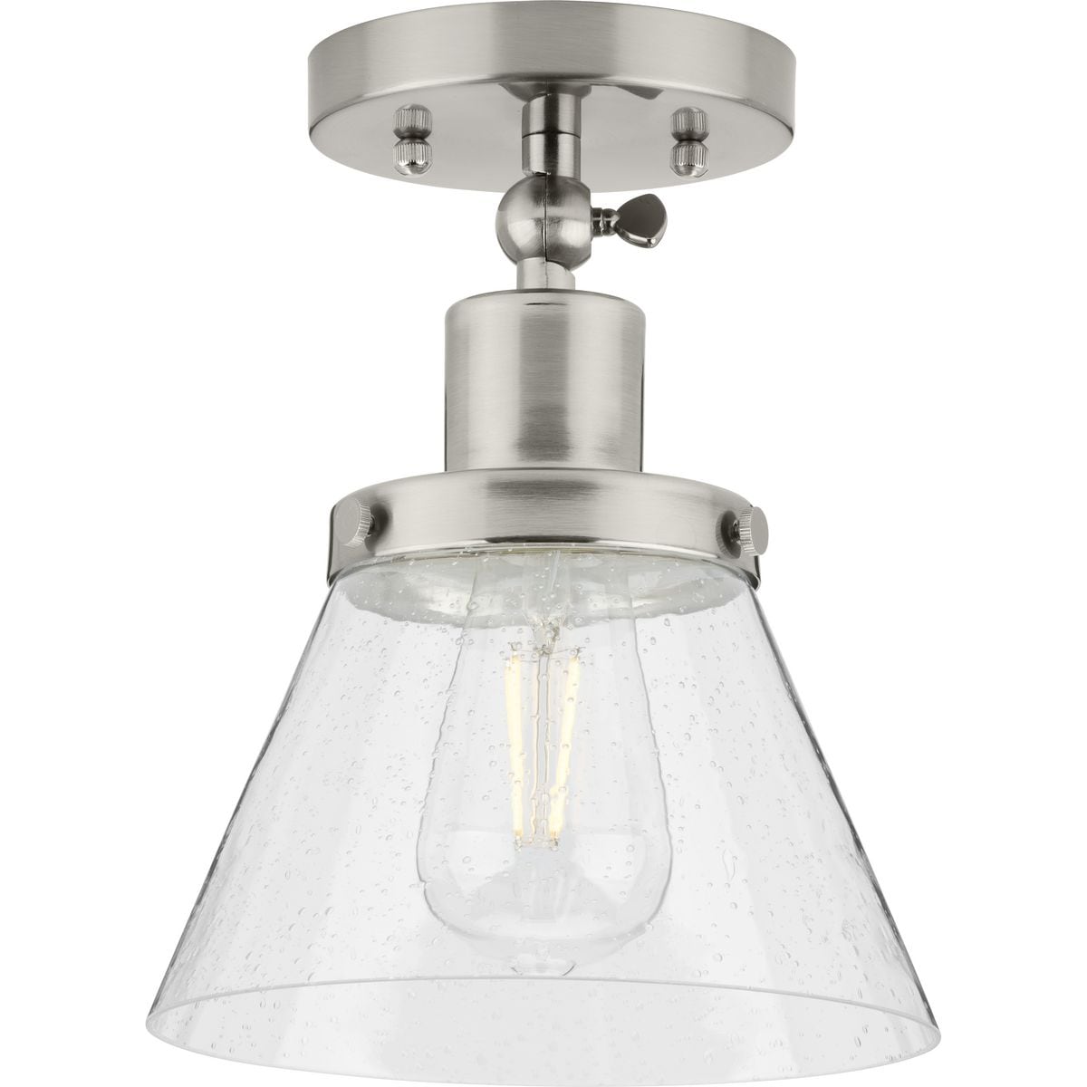 Progress Lighting P350198-009 Hinton 1 -Light 8-in Brushed Nickel Semi Flush Mount Light