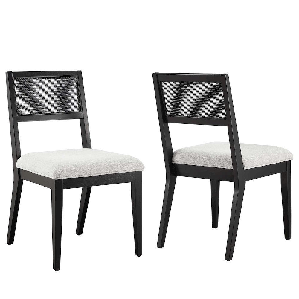 Modway BG3790900 Nimba Faux Rattan Fabric Dining Chairs Set of 2