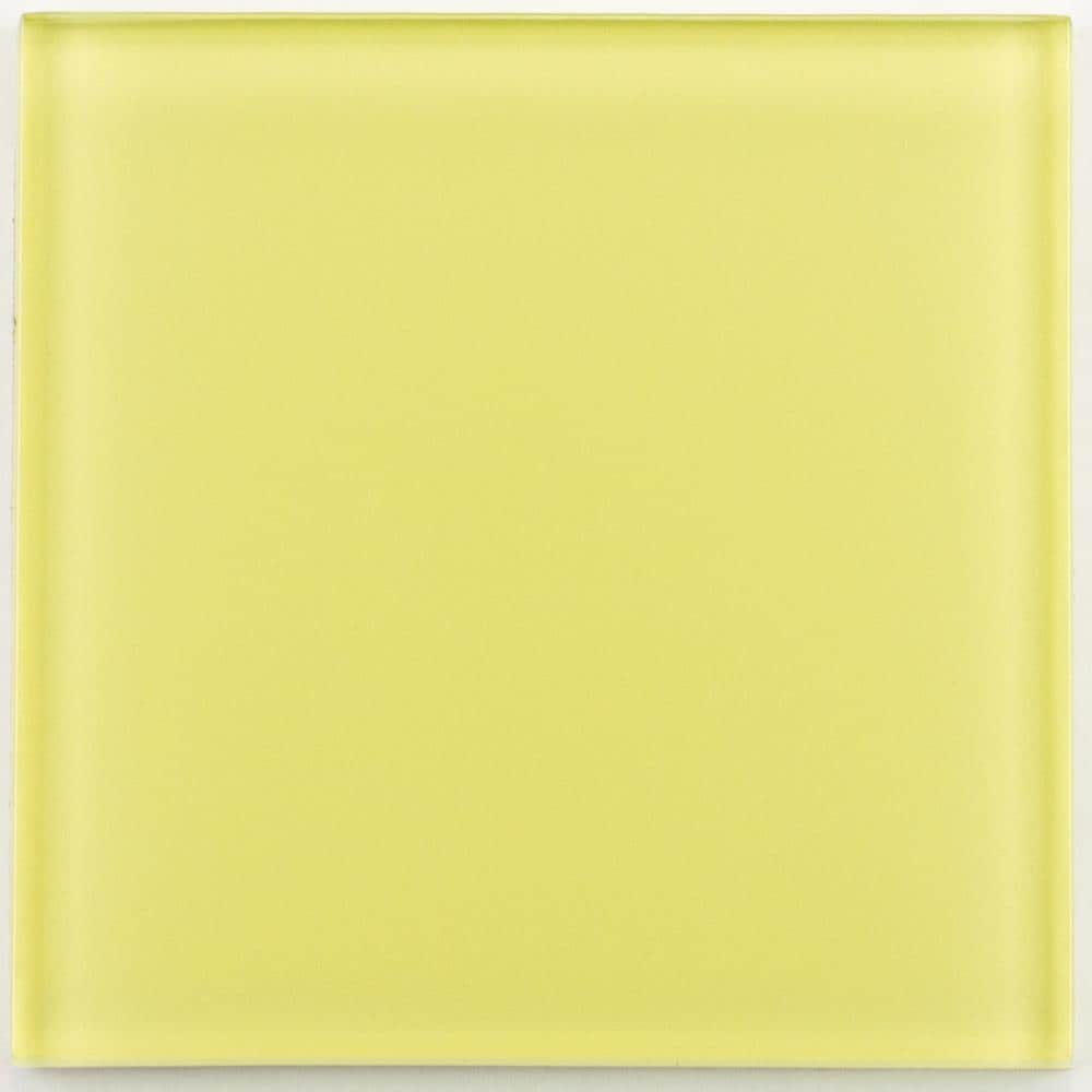 Crossville High Fidelity Lemon 4x4 Glass Tile Sample In The Tile