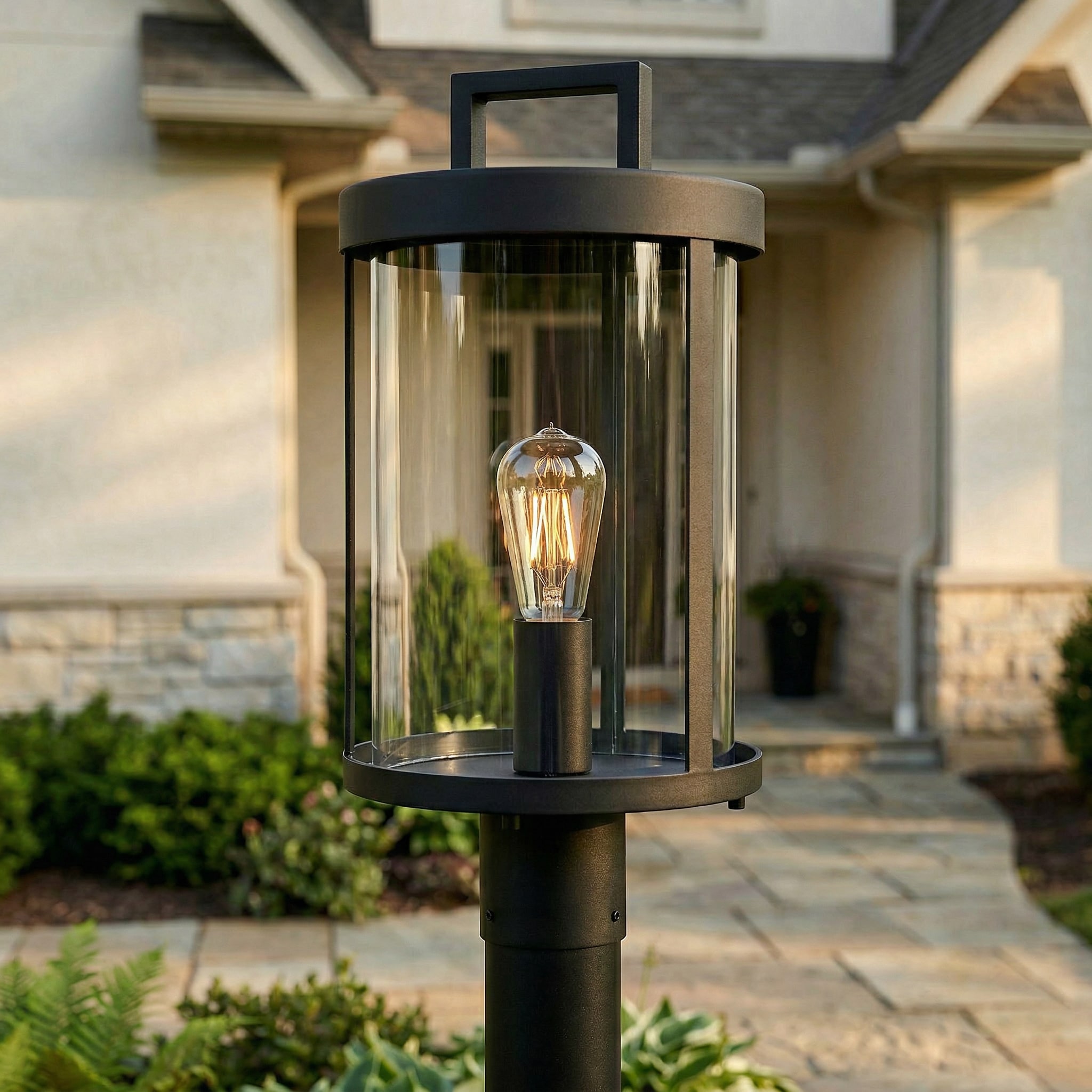 Quoizel Claire 18.88-in Matte Black Traditional Outdoor Light post lantern