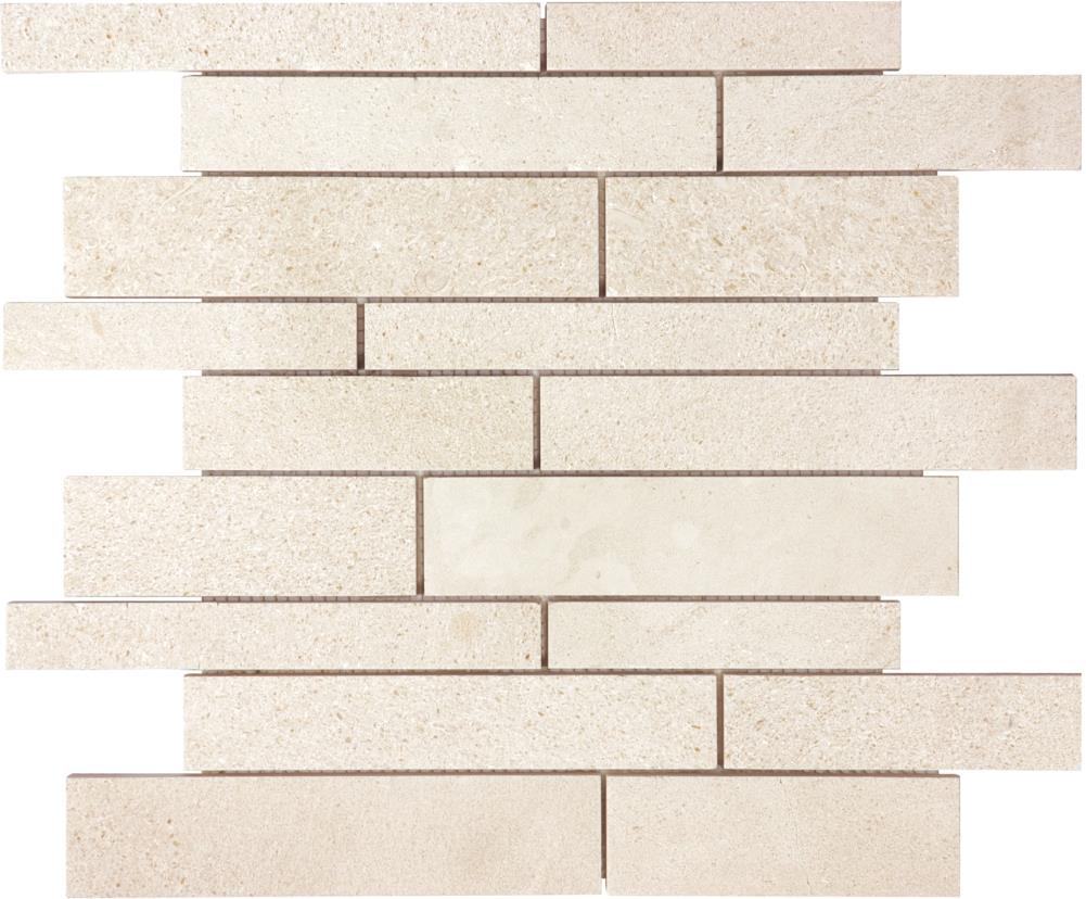 Anatolia Tile Serene Ivory 12 In X 12 In Honed Natural Stone Limestone Linear Mosaic Wall Tile