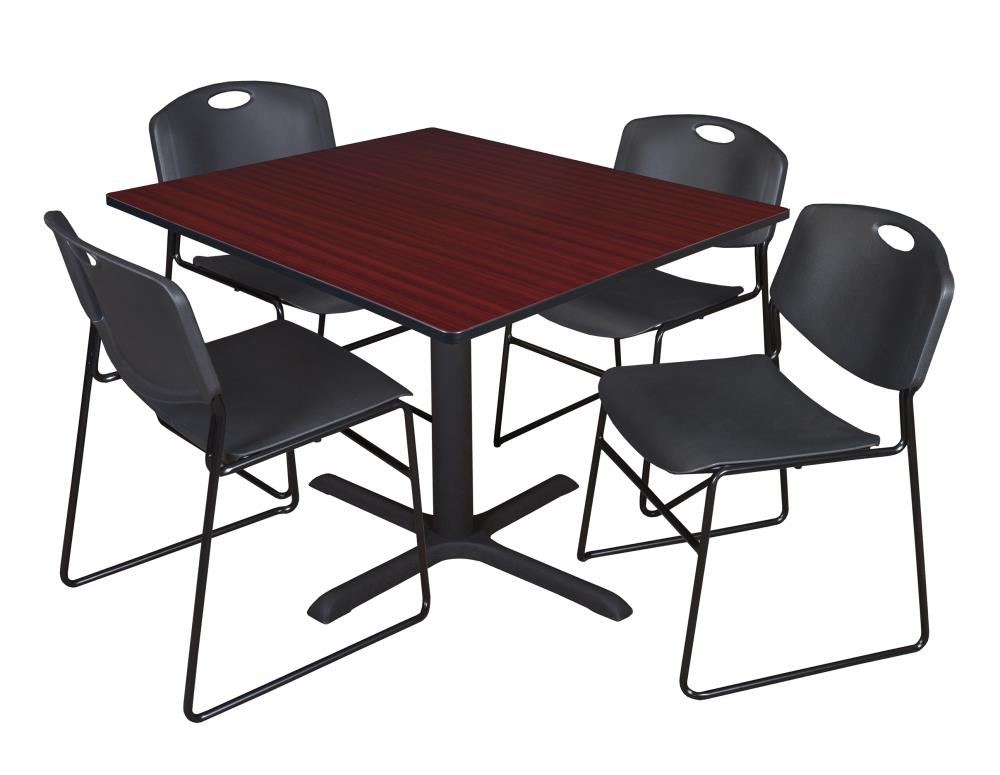 Regency TB4848MH44BK Breakroom Brown 4-Person Training Table (48-in W x 29-in H)