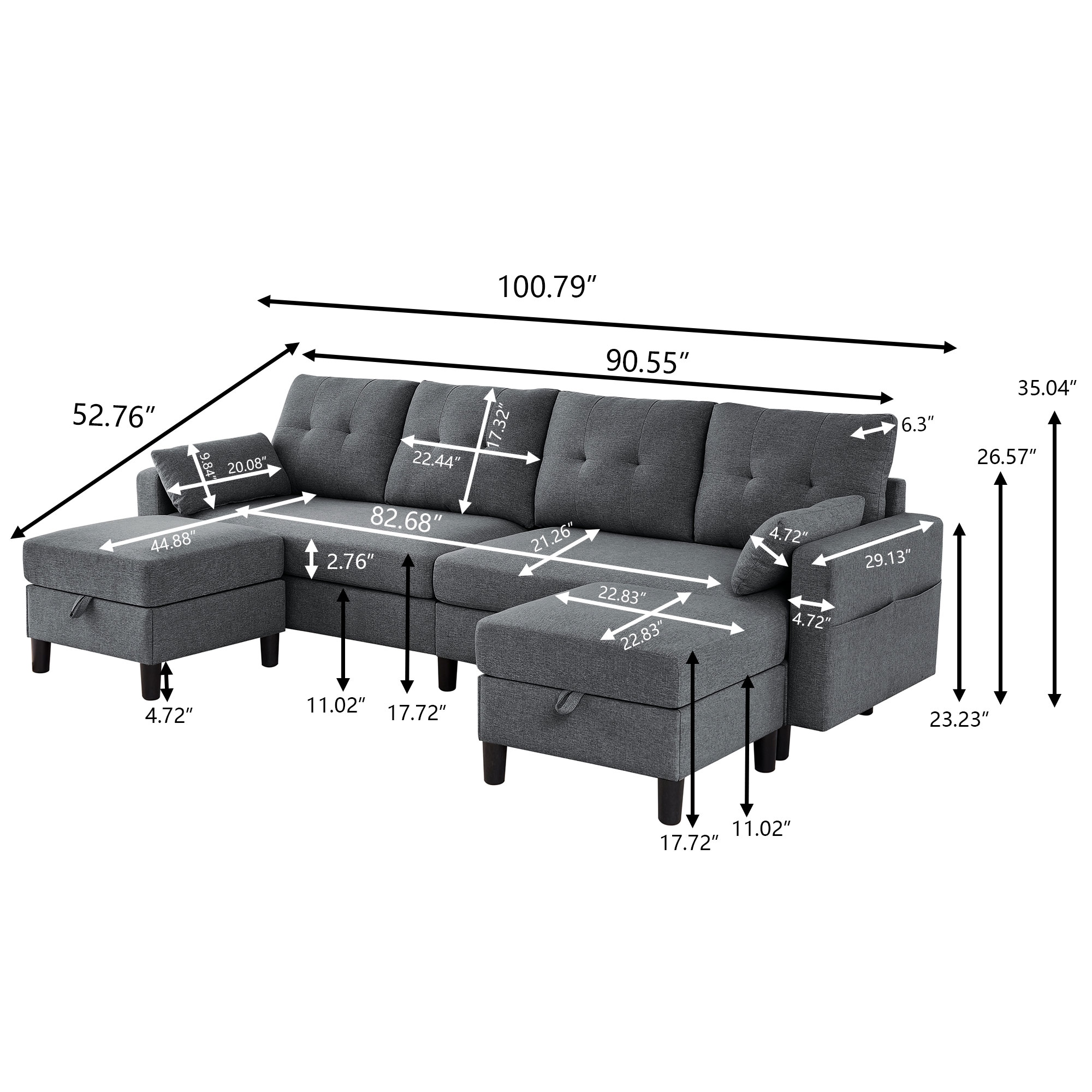 Jarenie YMX45DG Sofas-Loveseats - View #4