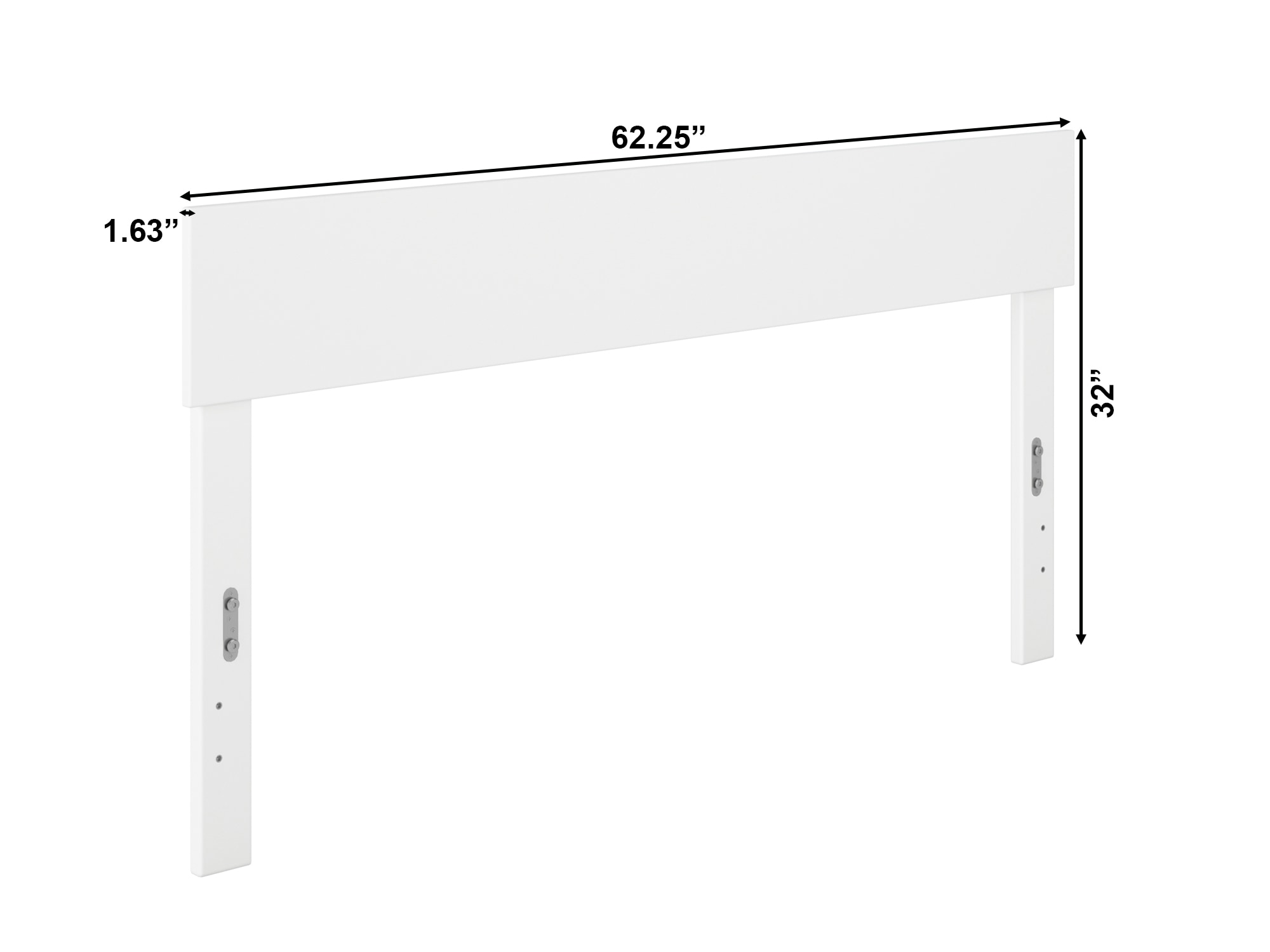 Boston White Wood Queen Panel Headboard
