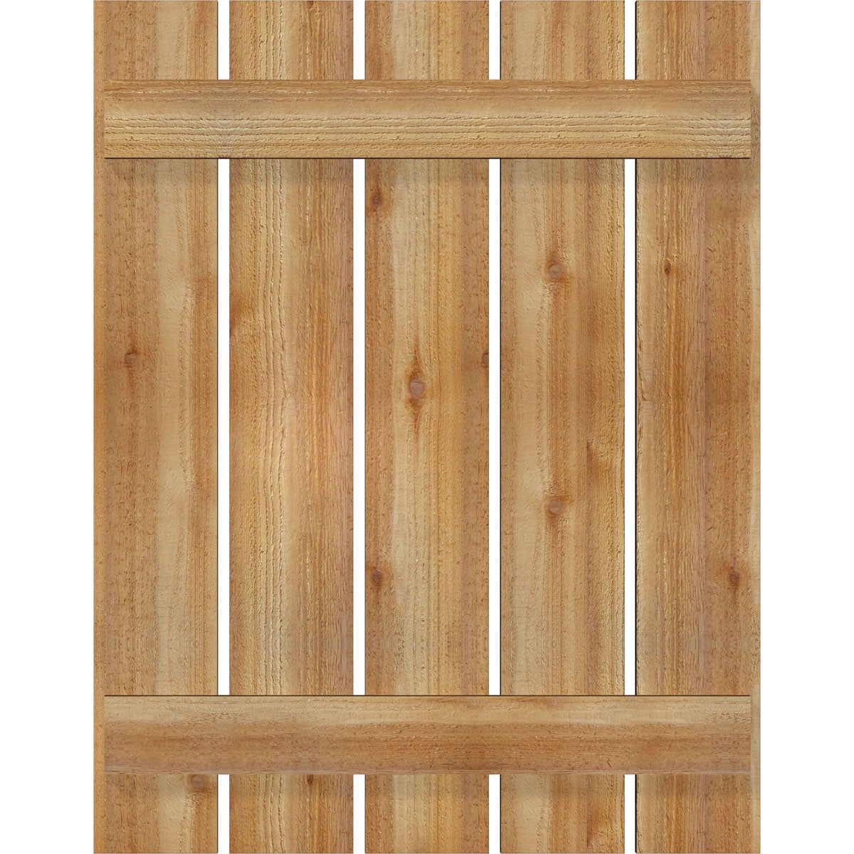 Ekena Millwork RBS06S29X037RWR 28.875-in W x 37-in H Unfinished Paintable/Stainable Board and batten Spaced Wood Exterior Shutters ( 2 -Pack )