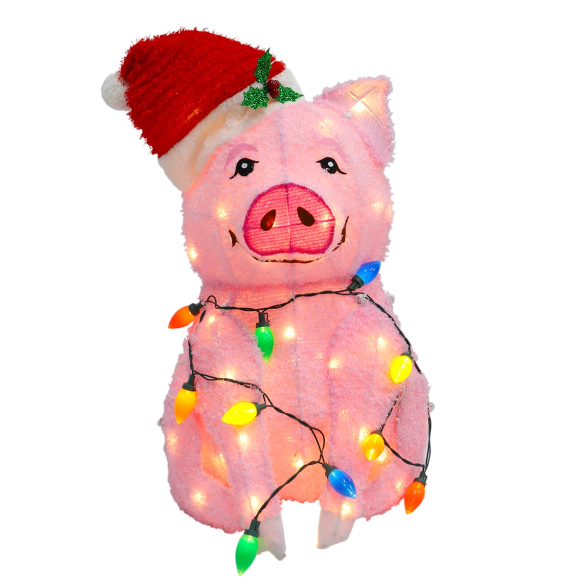 Holiday Time online Light Up Plush Pig 22 In Christmas Decoration