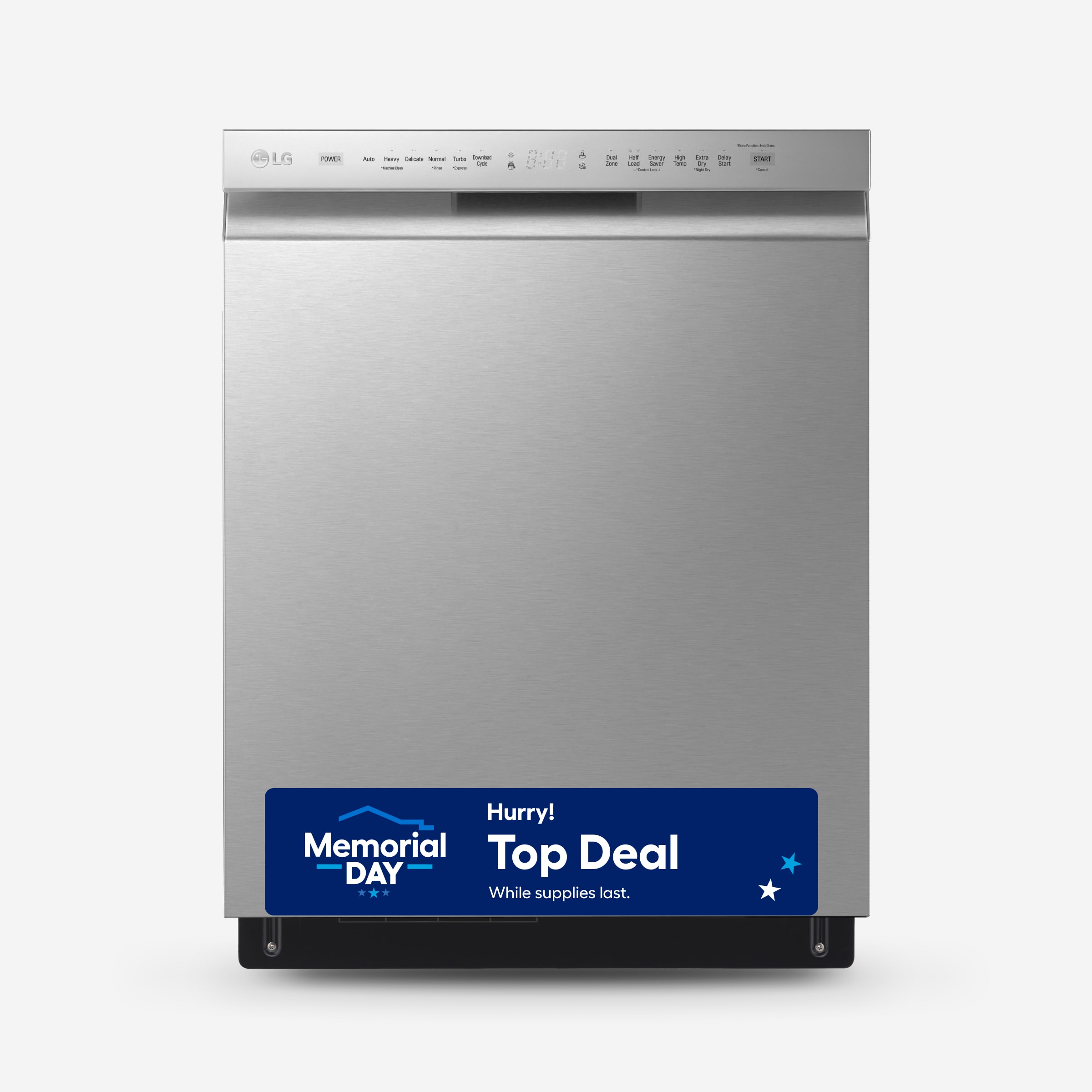 LG LDFN4542S QuadWash 24-in Front Control Built-in Dishwasher With Third Rack ( PrintProof Stainless Steel ) ENERGY STAR, 48-Decibel Very Quiet Sound Level
