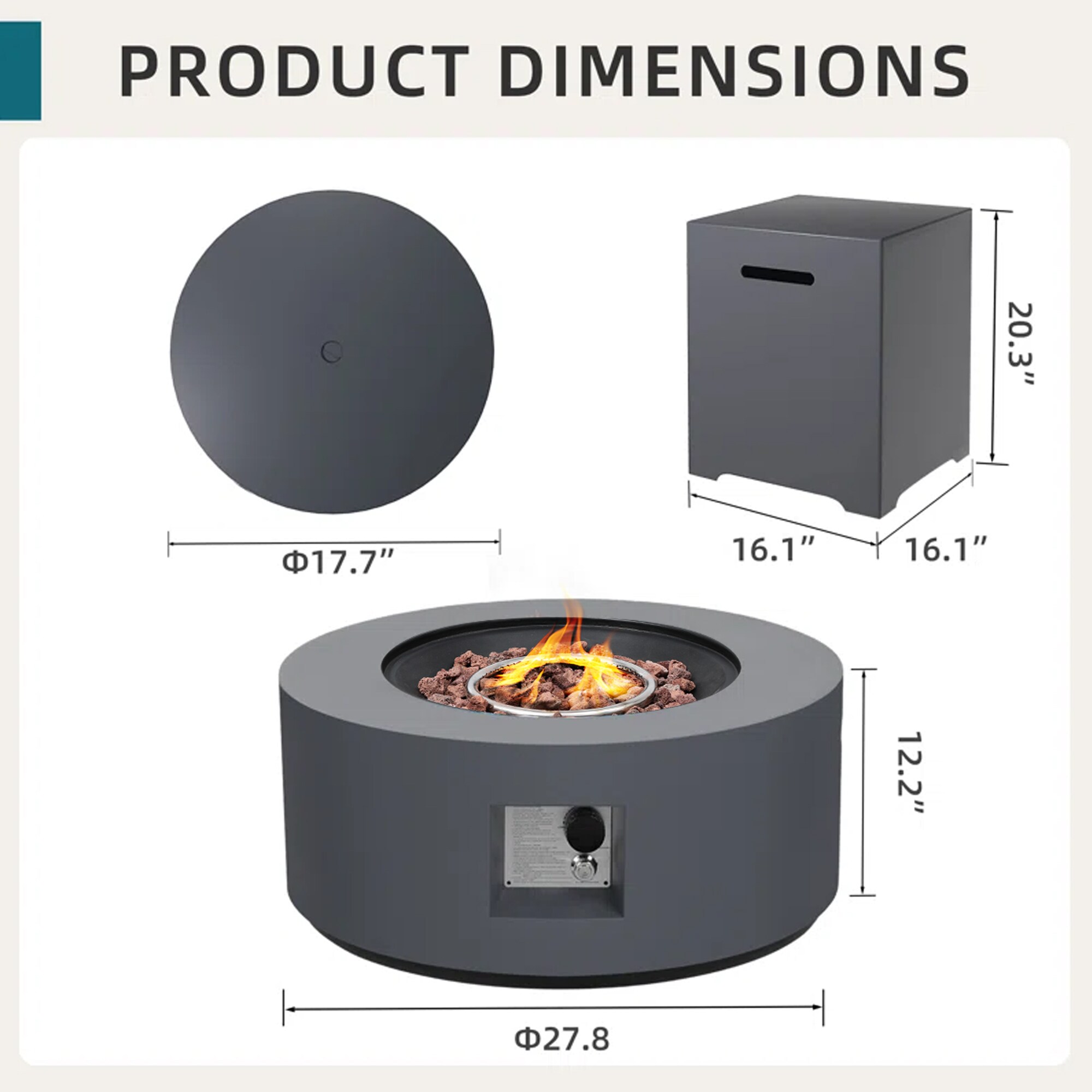 UPHA 28TP-YX-GF Outdoor-Gas-Firepits - View #2