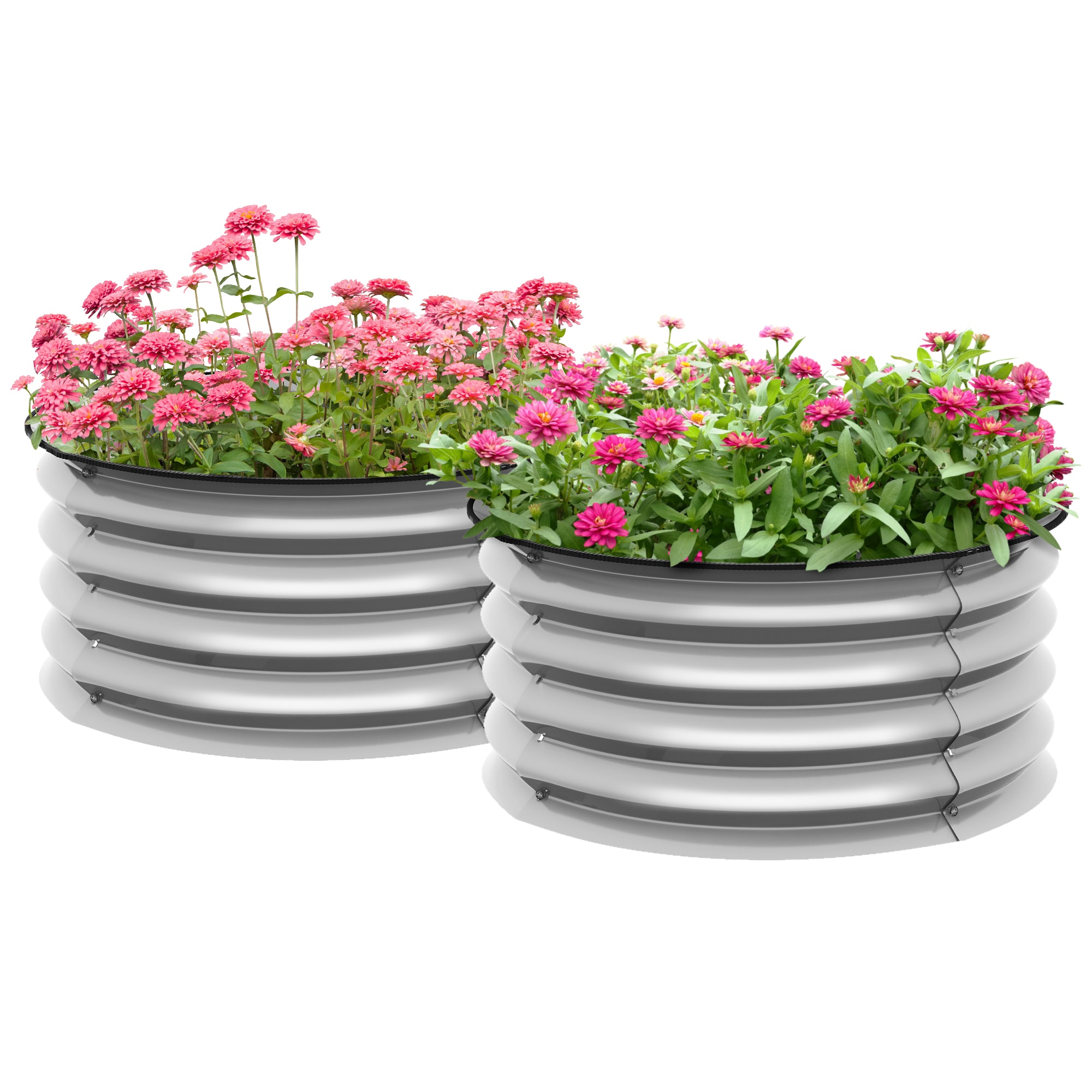 Damerin W267RA 3.63-cu ft 23.5-in W x 23.5-in L x 11.75-in H Silver Powder-coated steel Raised Garden Bed