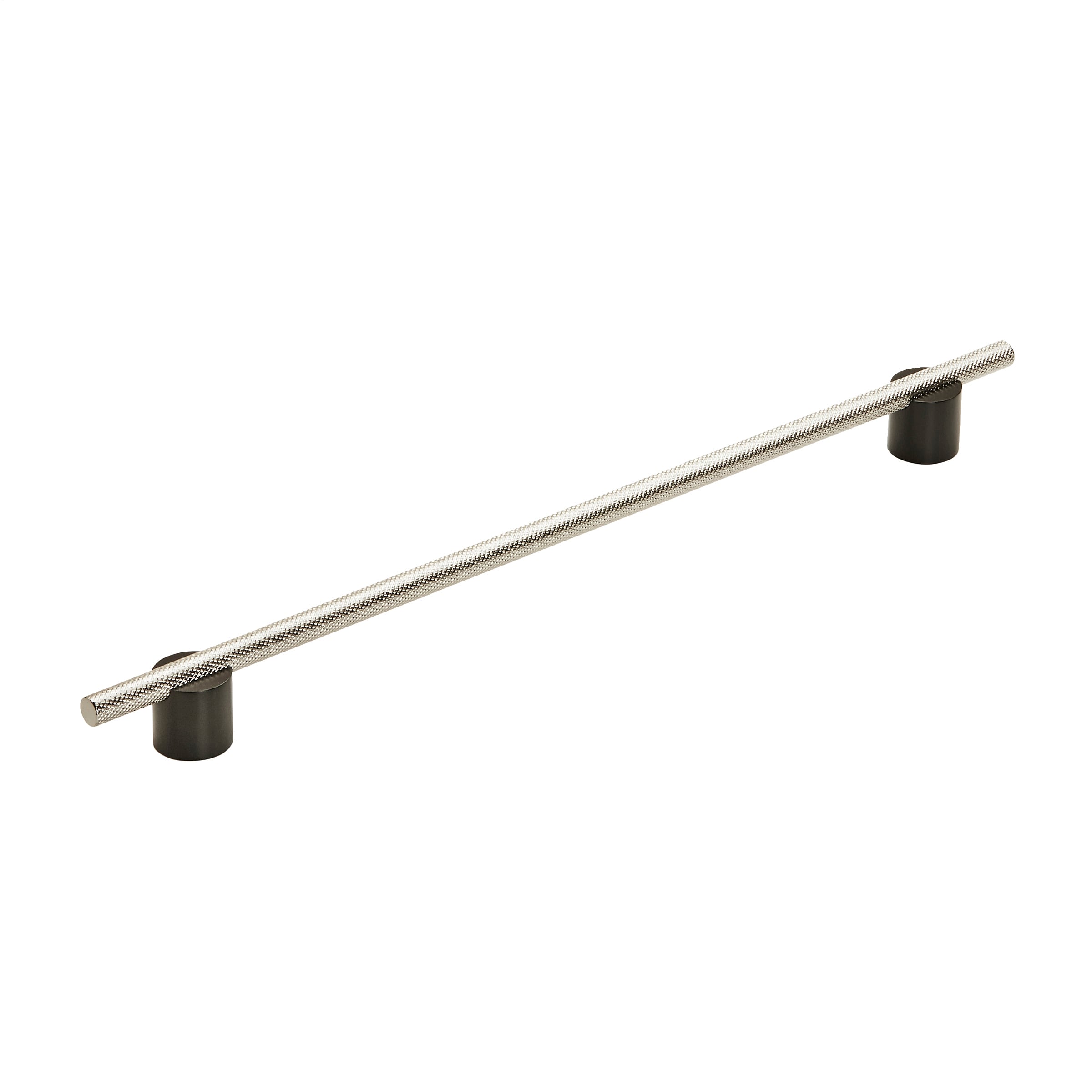 Amerock BP7414320MBPN Transcendent 12-5/8-in , 320mm Center to Center Matte Black/Polished Nickel Cylindrical Bar