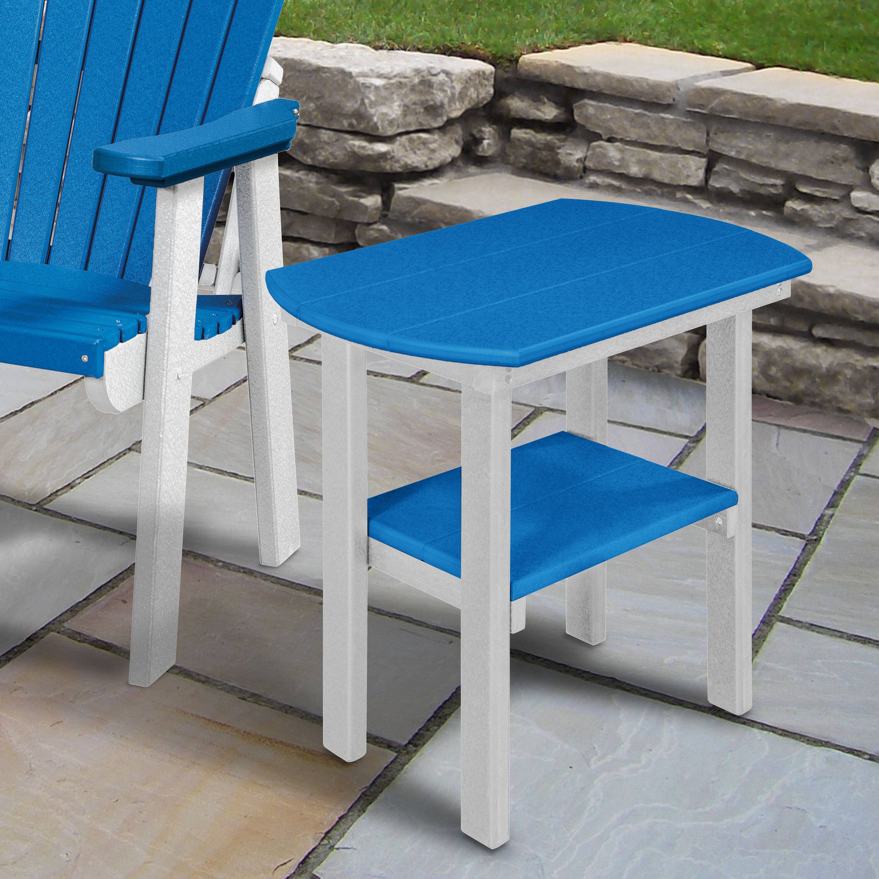 American Furniture Classics 525BW Adirondack Oval Outdoor End Table 16-in W x 24-in L