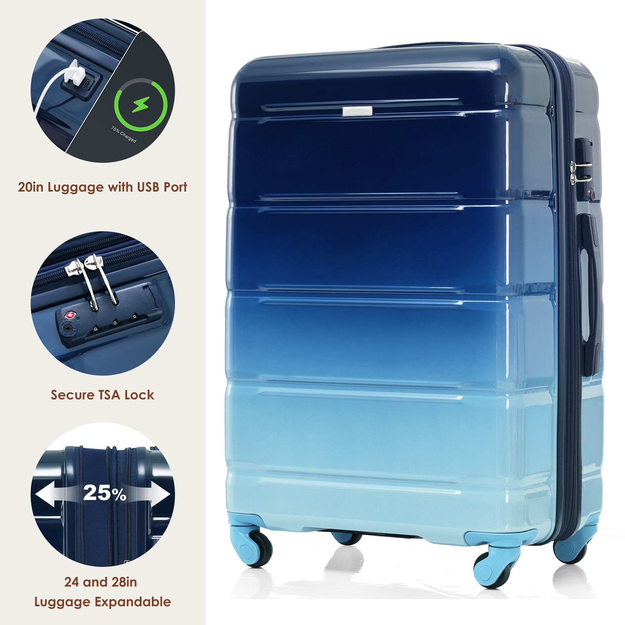 SINOFURN SYD9600011BL Luggage-And-Luggage-Sets - View #3