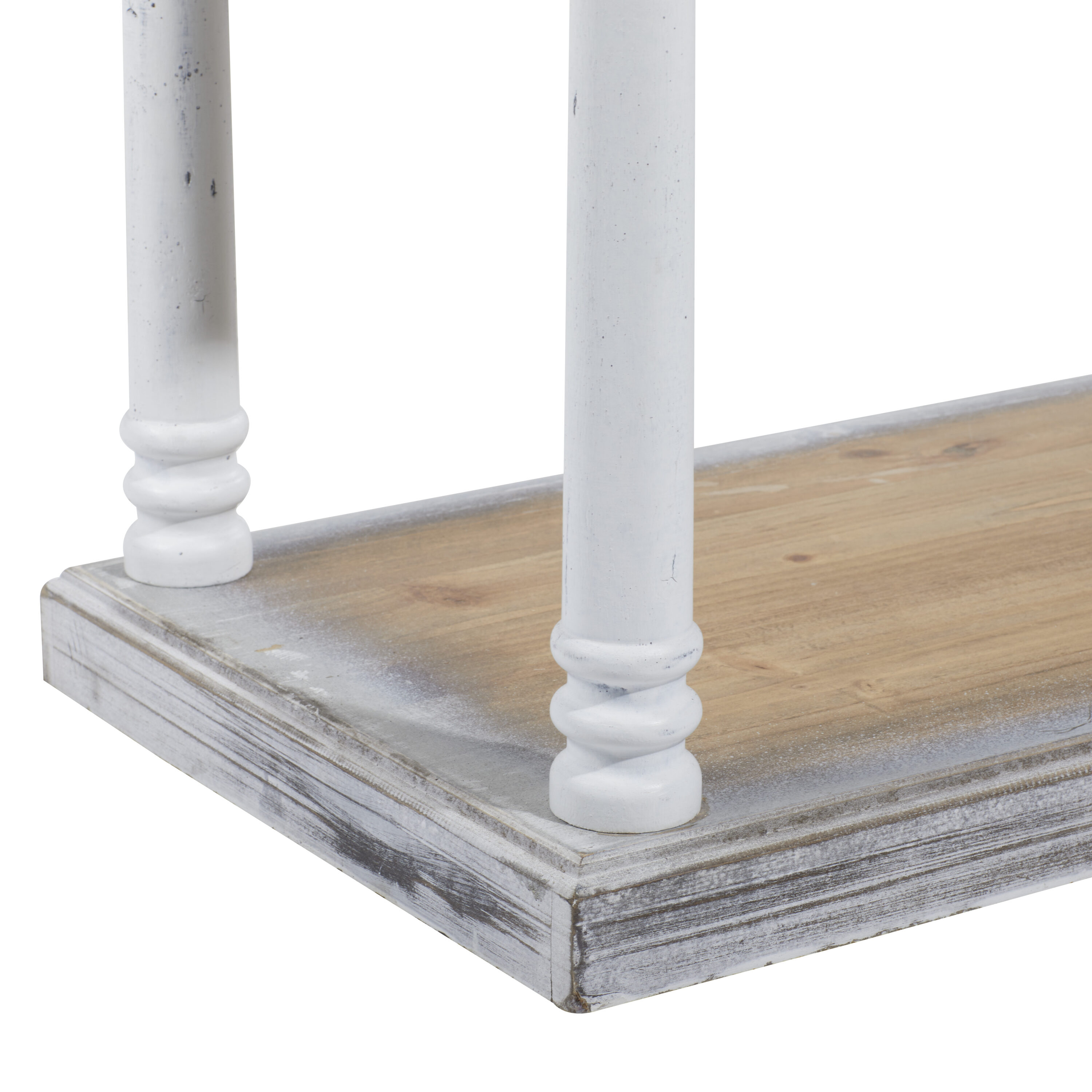 Rustic White and Brown Wood 5-Tier Shelving Unit