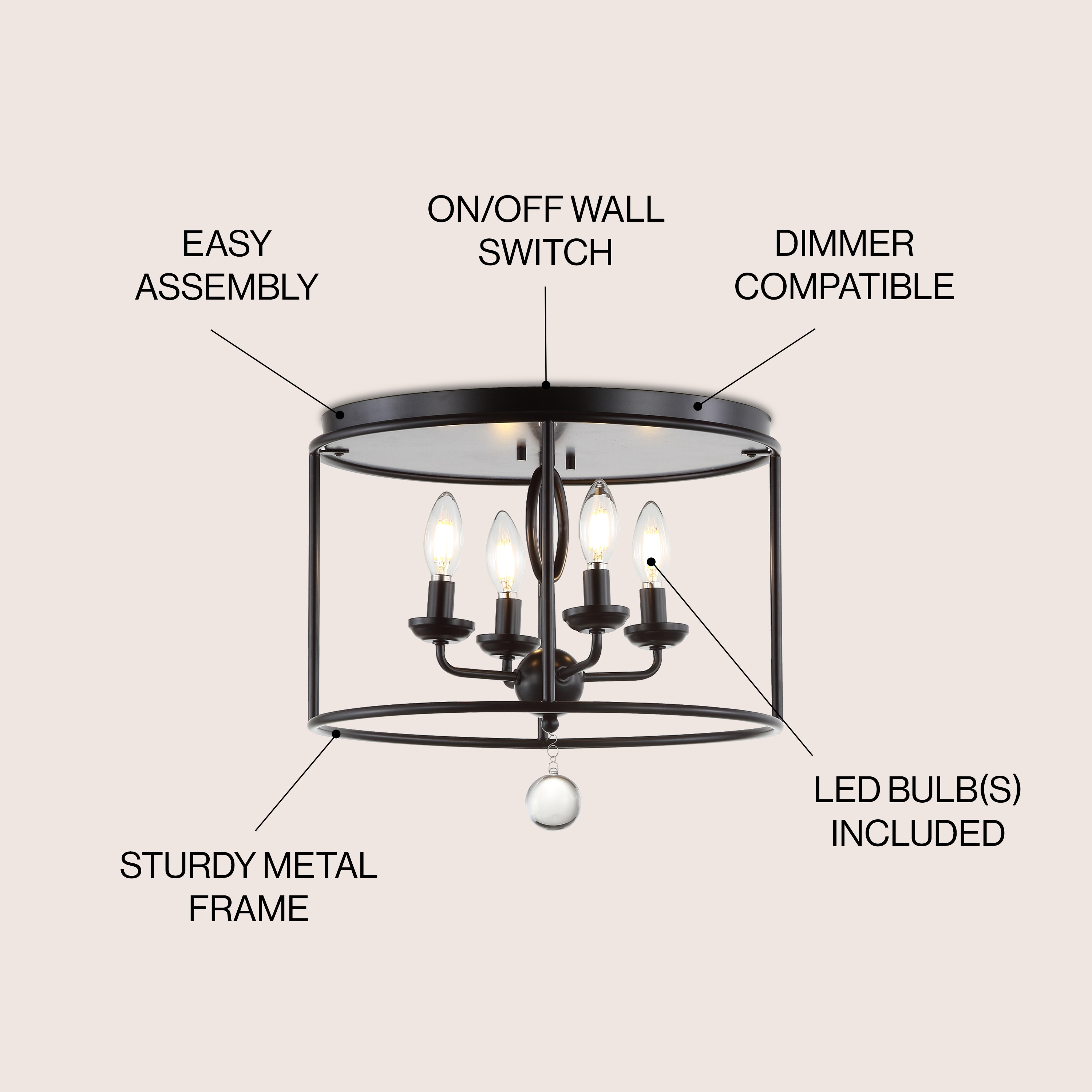 JONATHAN  Y JYL9500A flushmounts - View #3