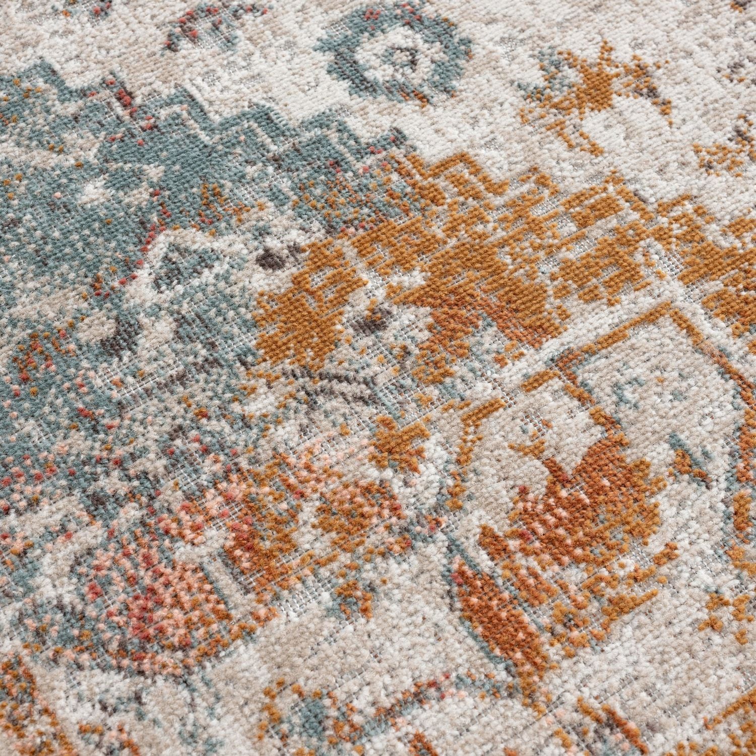 Blake 5'3" x 7'10" Blue and Beige Synthetic Area Rug