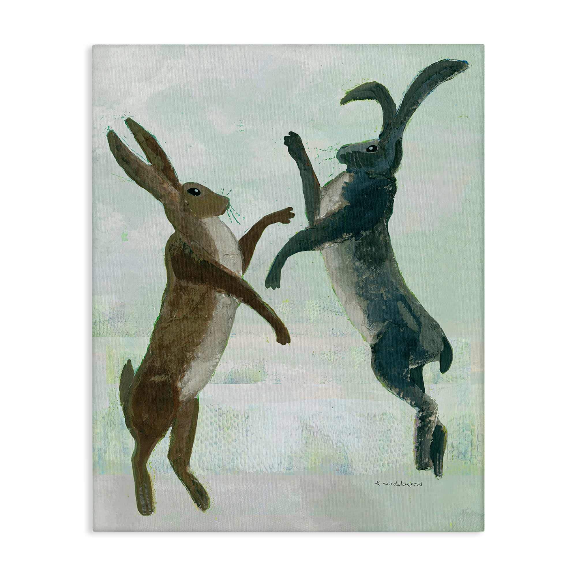 Stupell Industries BT-205-CN-16X20 Rustic Boxing Hares Canvas Wall Art By Kay Widdowson 16 x 20