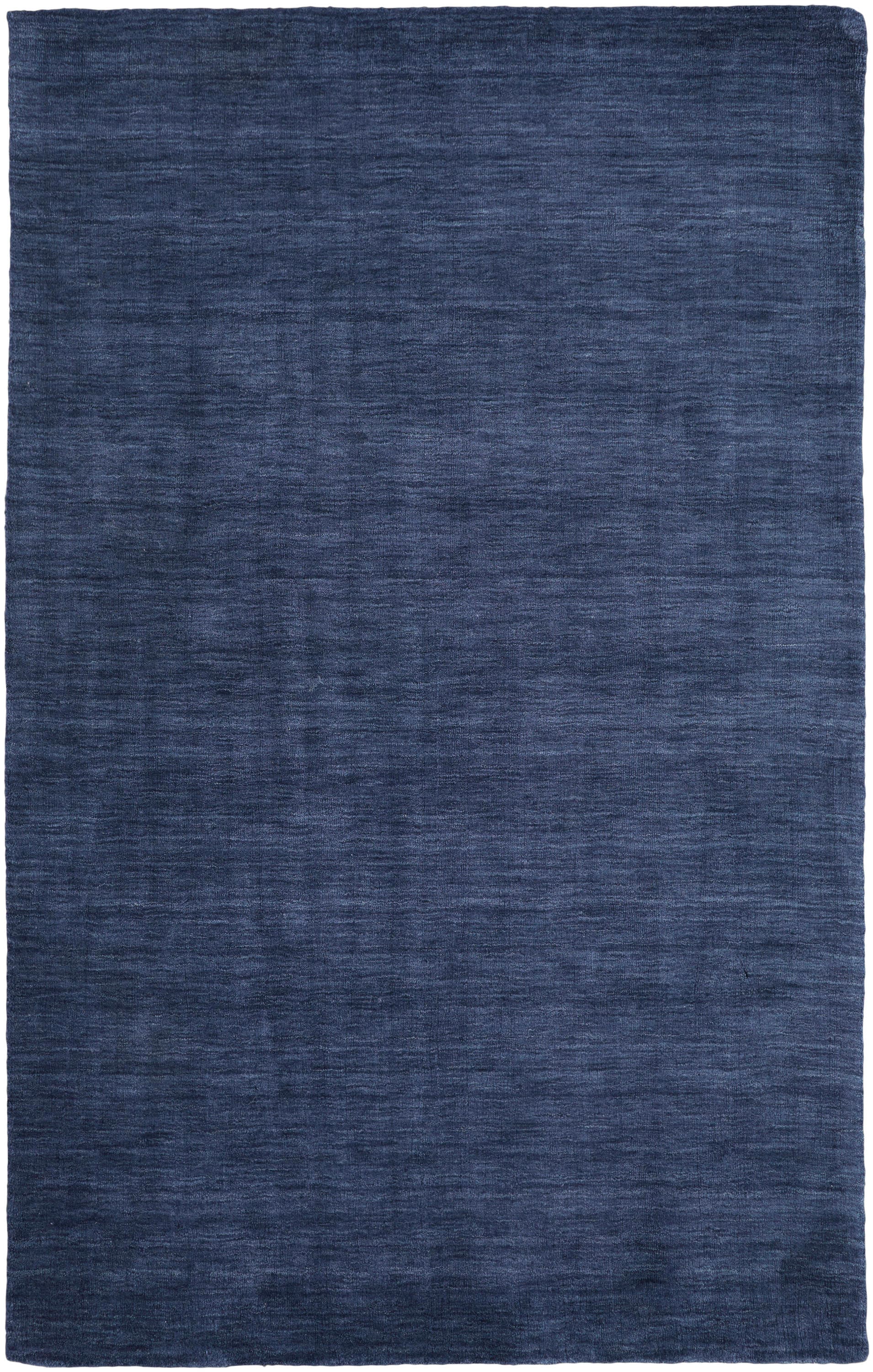 Room Envy Celano 8 x 11 Wool Midnight Navy Blue/Dark Blue Indoor Solid  Mid-century Modern Area Rug