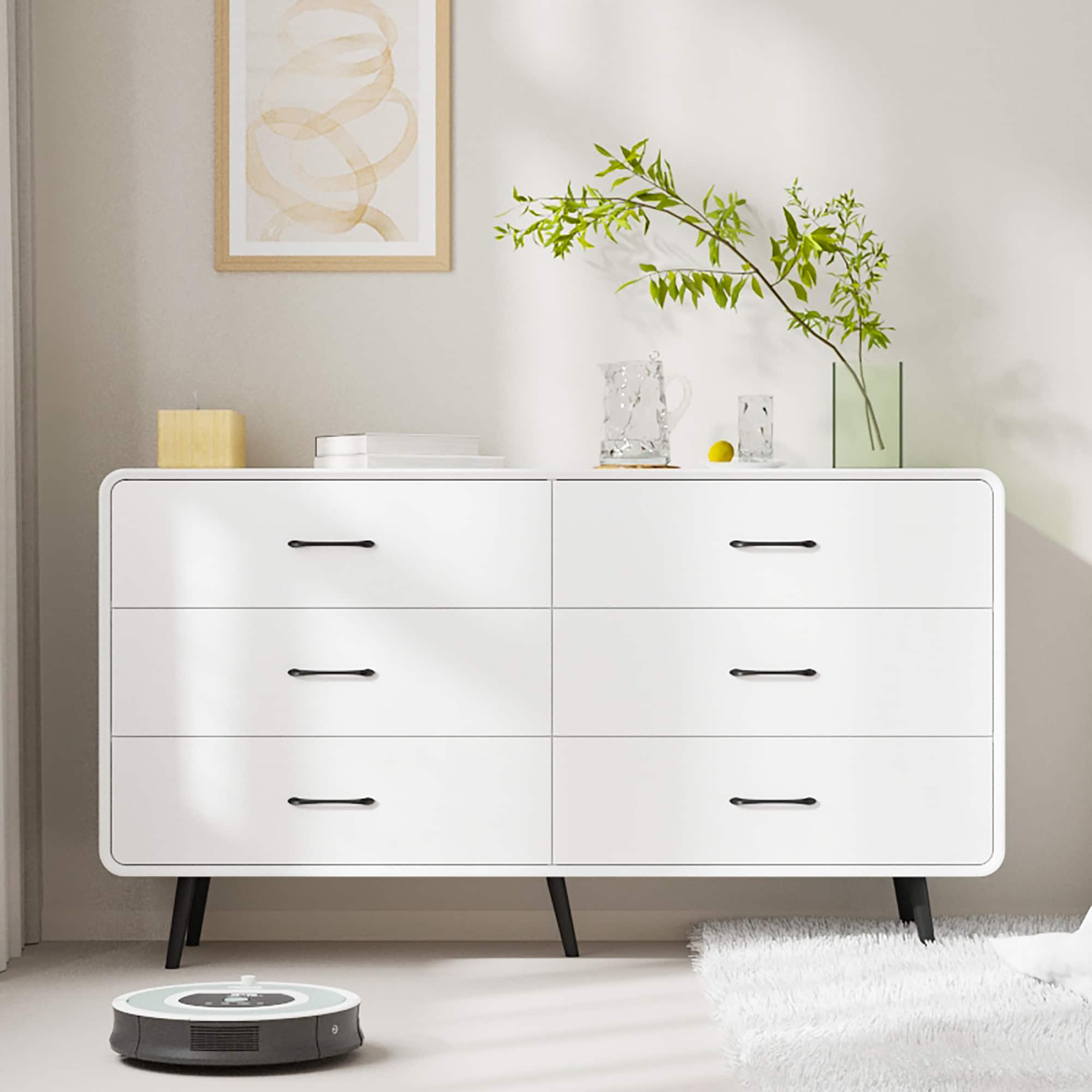 FUFU&GAGA KF200276-01 White 6 -Drawer Standard dresser