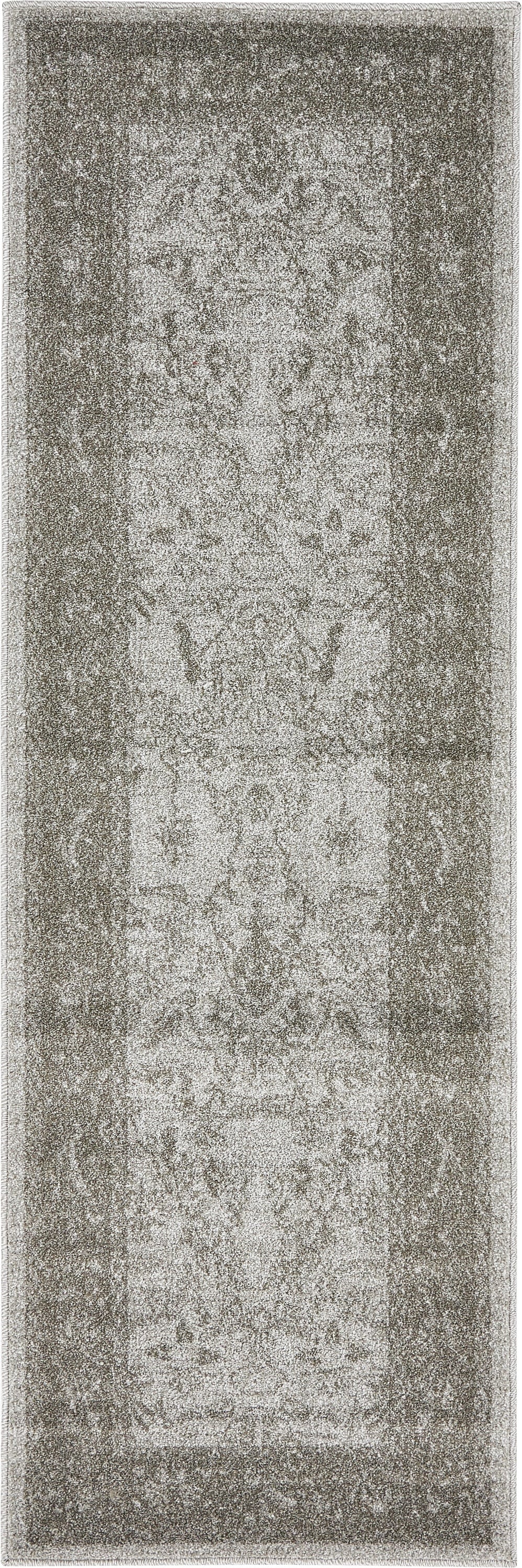 Unique Loom 3133384 Floral La Jolla 2 x 6 (ft) Loomed Polypropylene Light Gray/Dark Gray Rectangular Indoor Floral/Botanical Runner rug