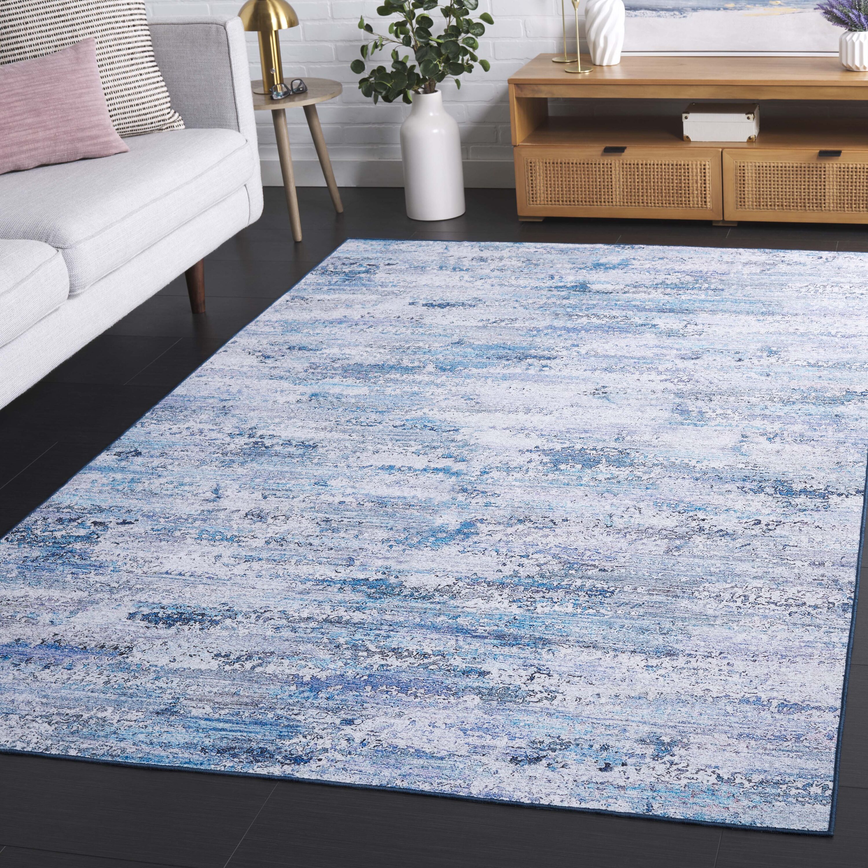 Malibu 904F Grey Blue 5ft x 8ft Contemporary Rug