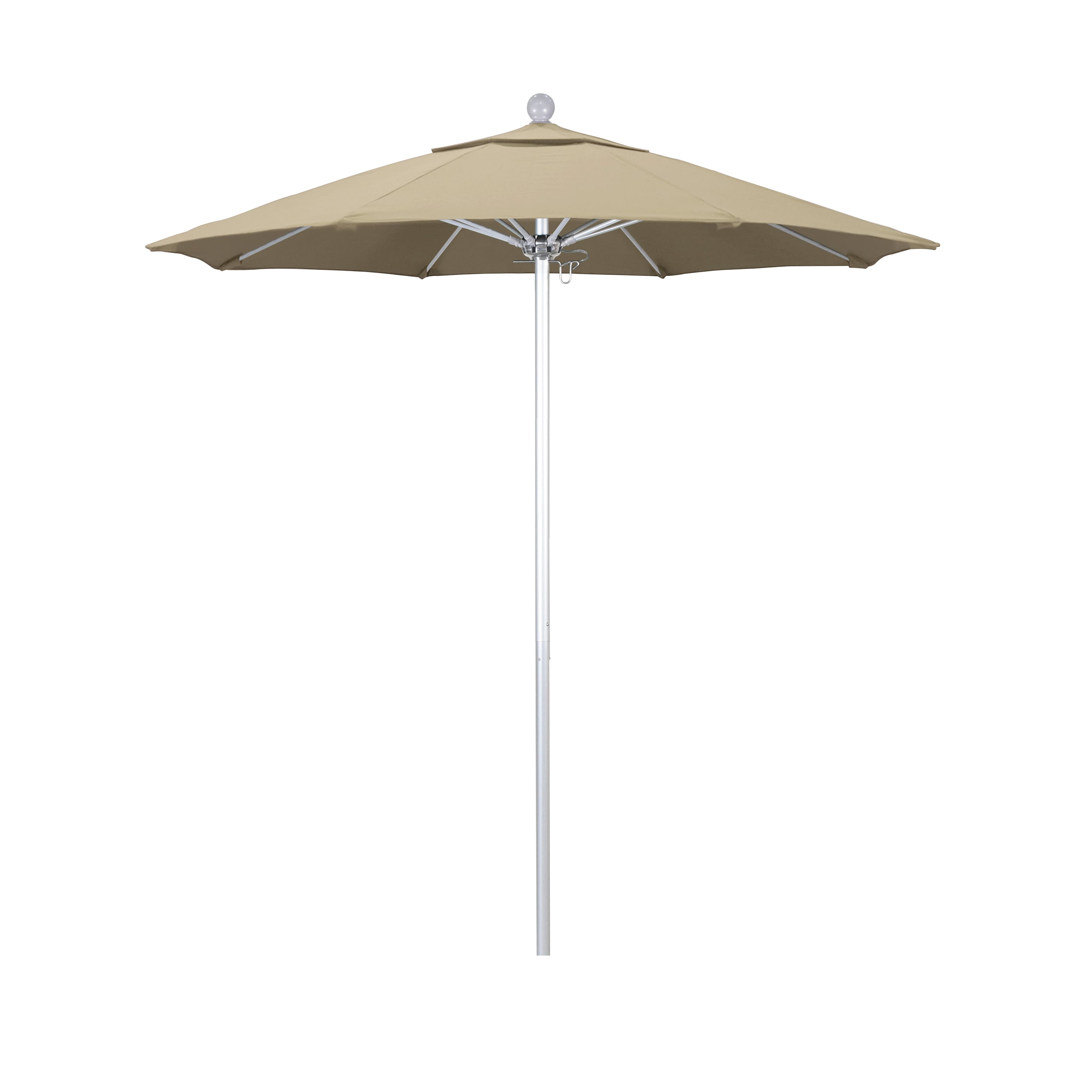 California Umbrella ALTO758002-5422 7.5-ft Aluminum Beige No-tilt Market Patio Umbrella